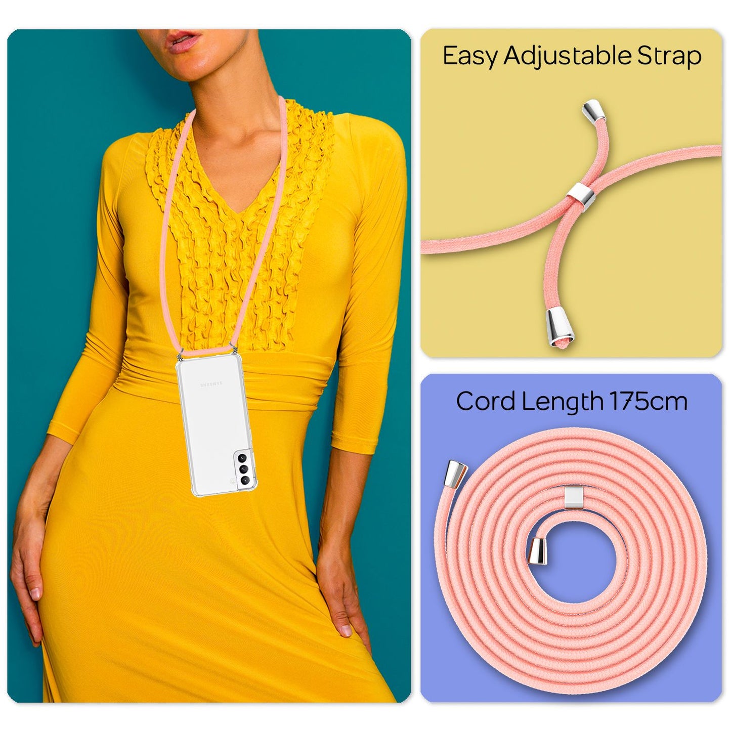 NALIA Hangit Transparentes Case - Kapazität 2 Karten Größe Galaxy S22 Kompatibel