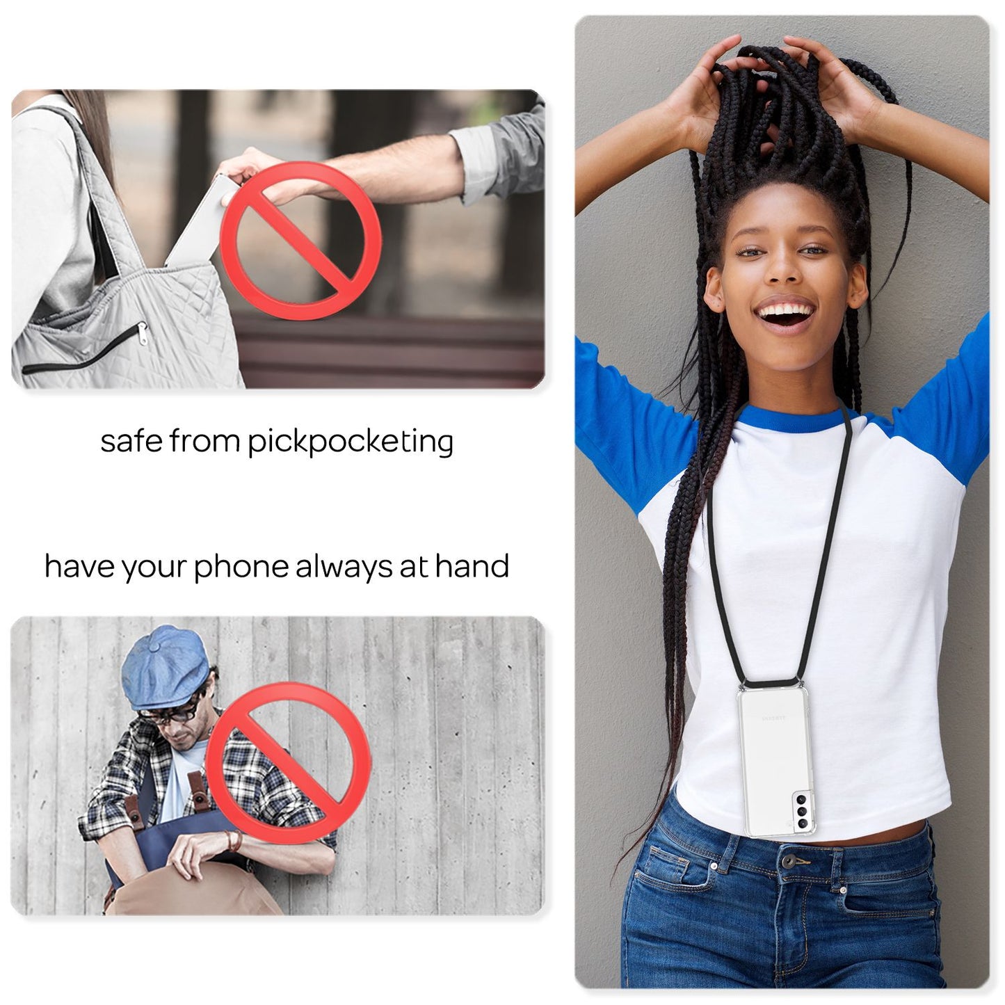 NALIA Hangit Transparentes Case - Kapazität 2 Karten Größe Galaxy S22 Kompatibel