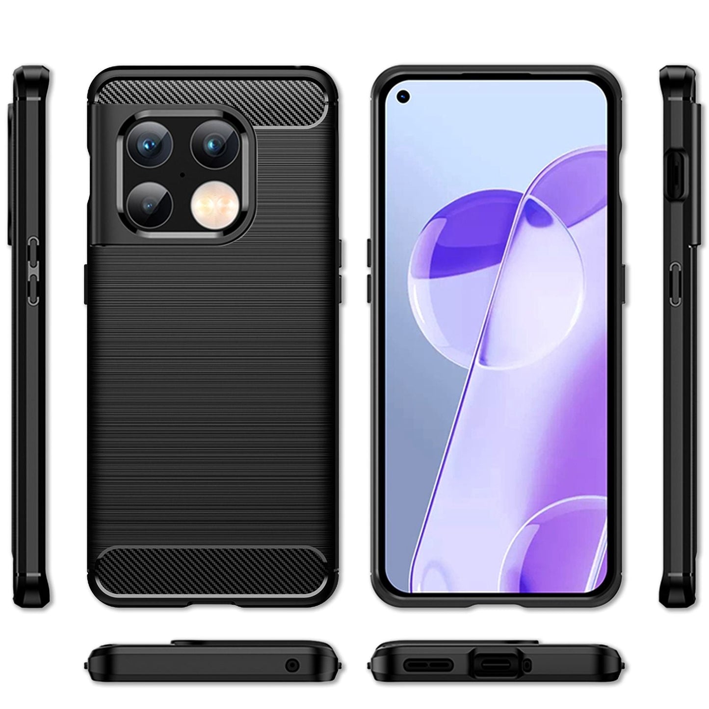 Carbon Look Case für OnePlus 10 Pro - Handy Hülle Smartphone TPU Silikon Cover