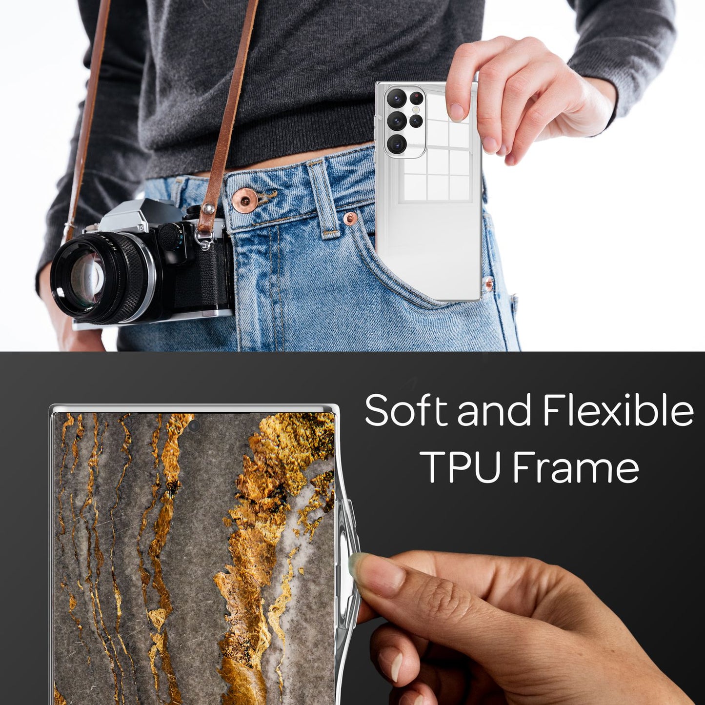 Etui ze szkła hartowanego Samsung Galaxy S22 Ultra z lustrem – szkło 9H, smukłe