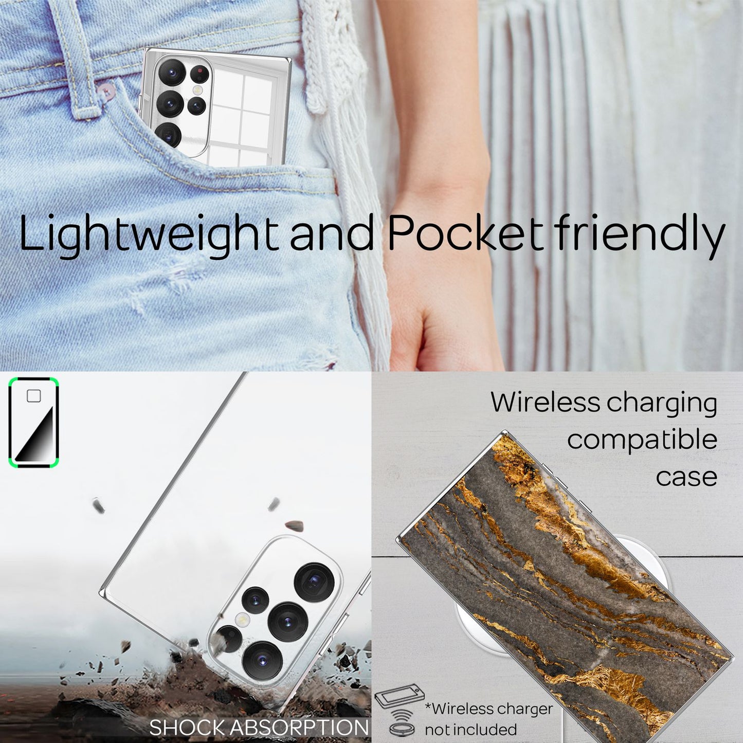 Etui ze szkła hartowanego Samsung Galaxy S22 Ultra z lustrem – szkło 9H, smukłe