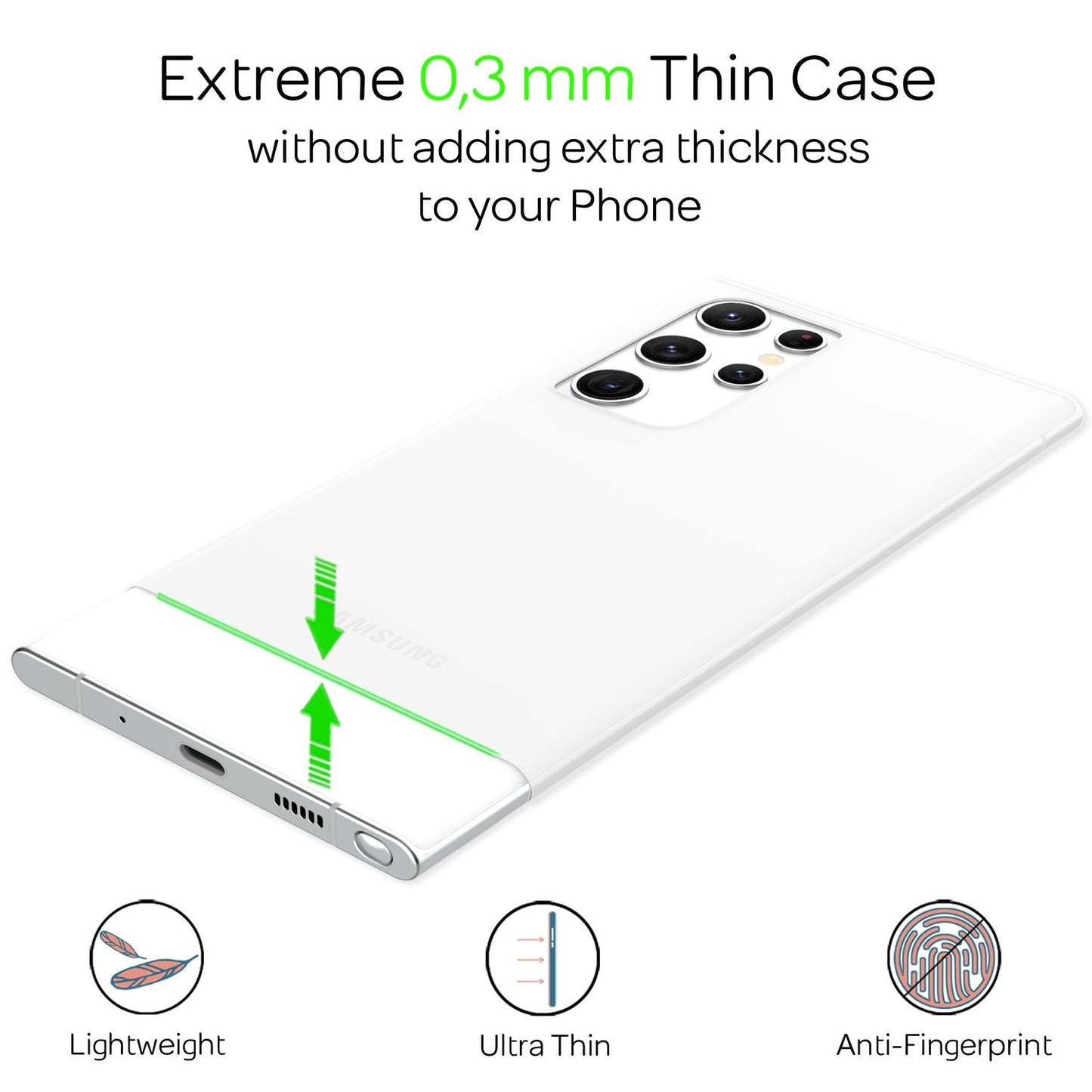 Etui NALIA do Samsunga Galaxy S22 Ultra Phantom o ultrasmukłej konstrukcji – grubość 0,3 mm, ultralekkie, idealnie dopasowane