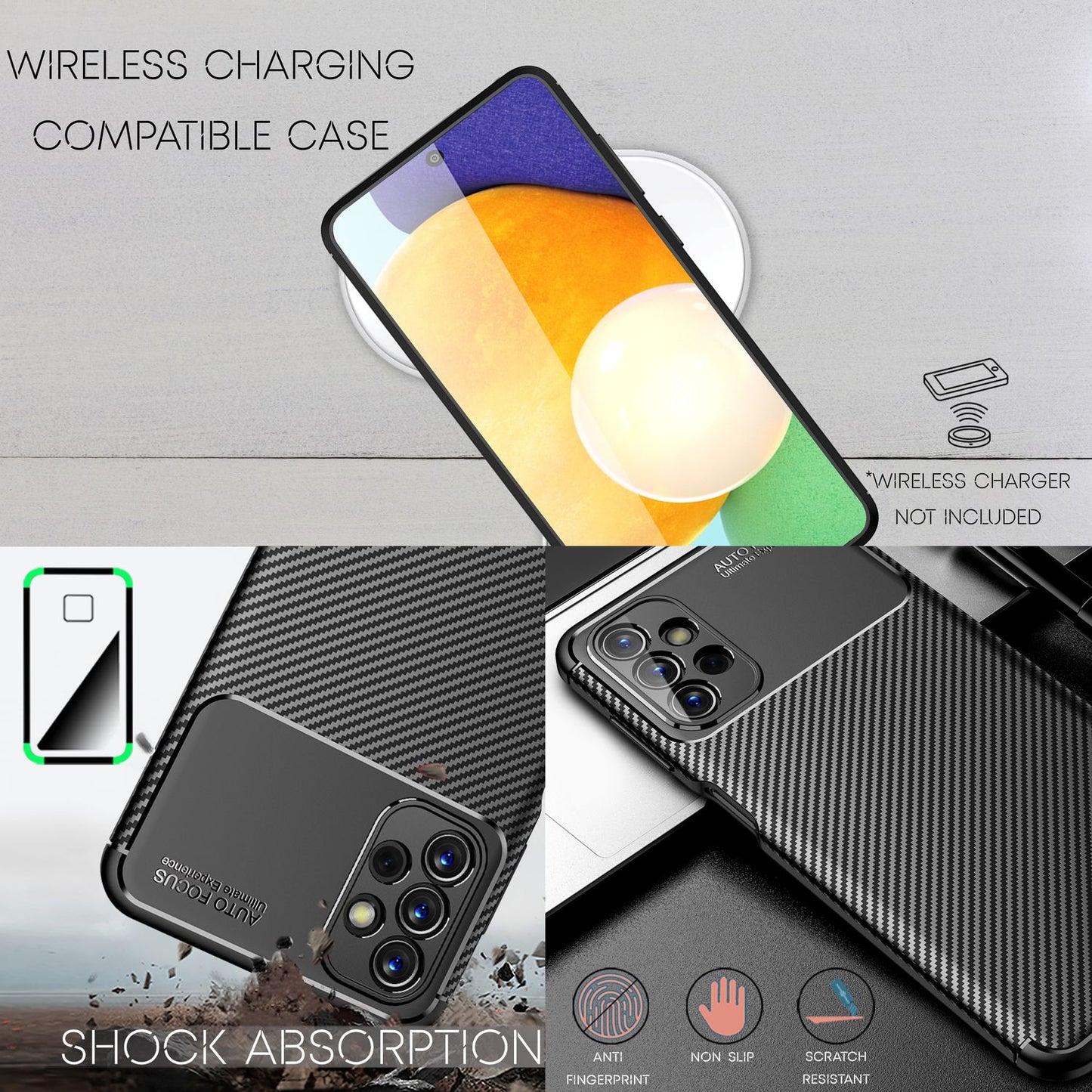 NALIA Galaxy A13 Vortex Carbon Case - TPU Silikon, Carbon Schwarz, Passgenau Galaxy A13