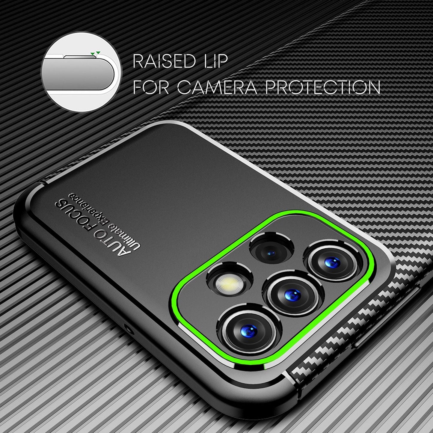 NALIA Galaxy A13 Vortex Carbon Case - TPU Silikon, Carbon Schwarz, Passgenau Galaxy A13