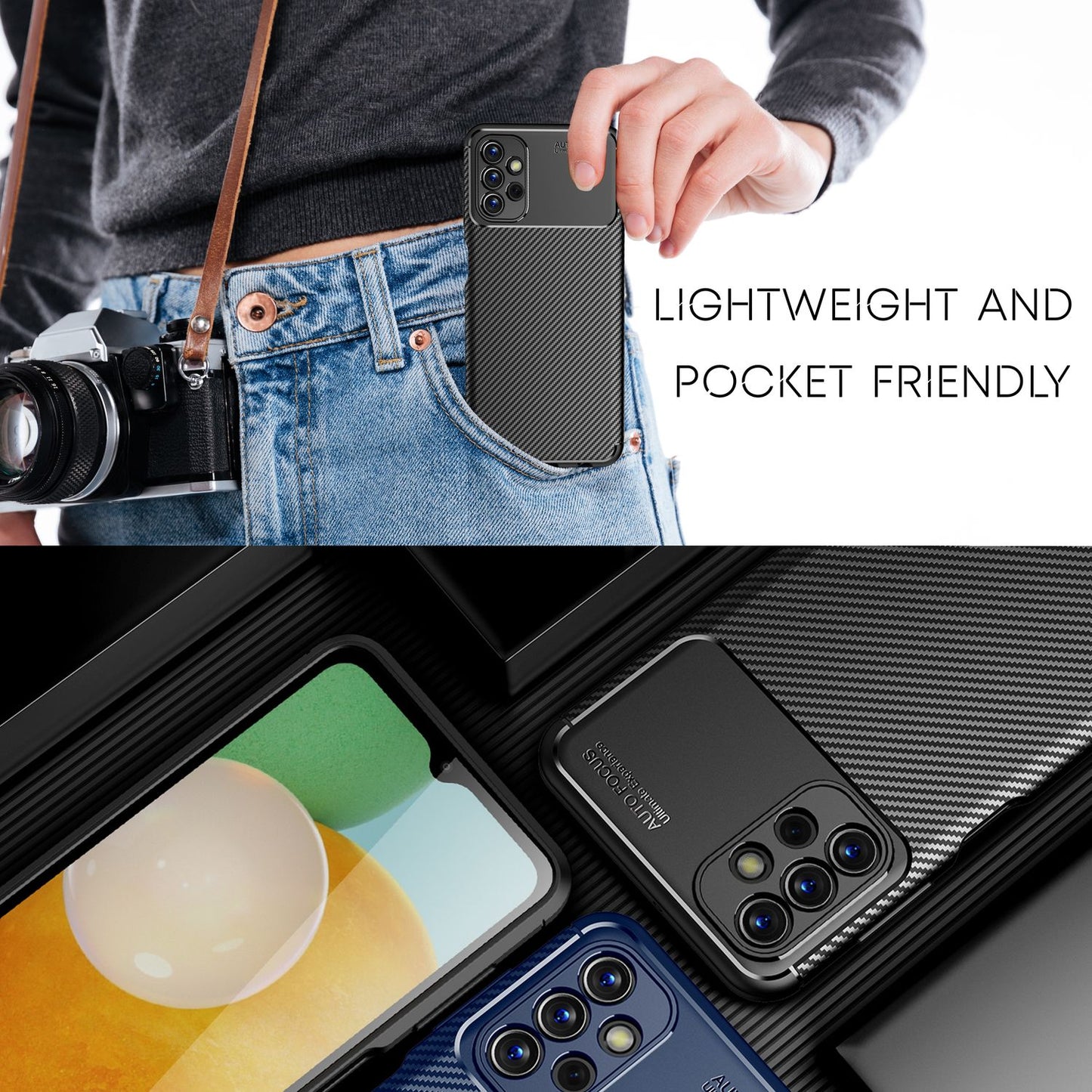 NALIA Galaxy A13 Vortex Carbon Case - TPU Silikon, Carbon Schwarz, Passgenau Galaxy A13