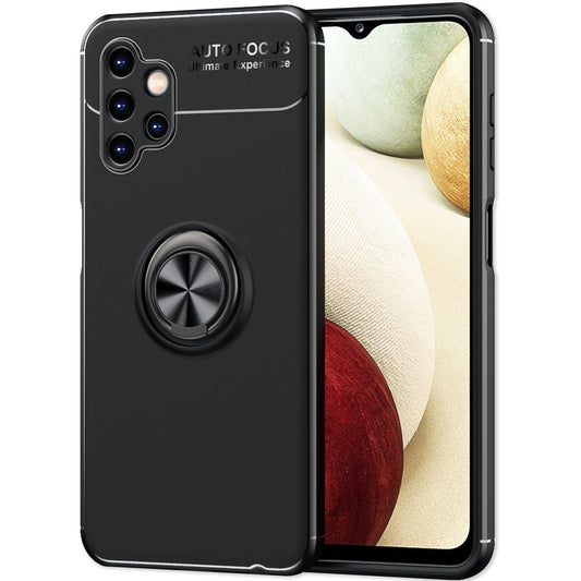 Für Samsung Galaxy A13 - Matt-Schwarze Ringhülle Standfunktion Case