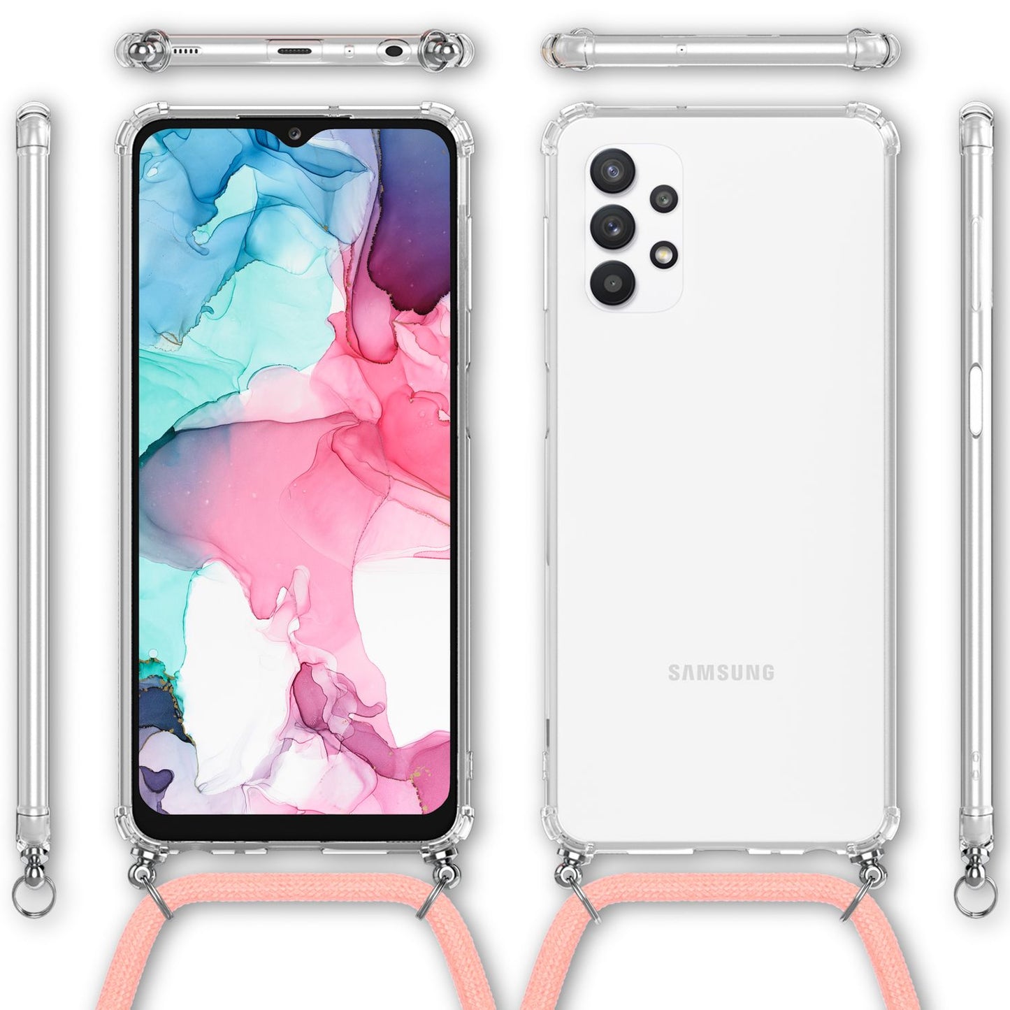 Husă transparentă Hangit pentru Galaxy A13 cu lanț - Dimensiune 6,6 inci, ușoară, practică