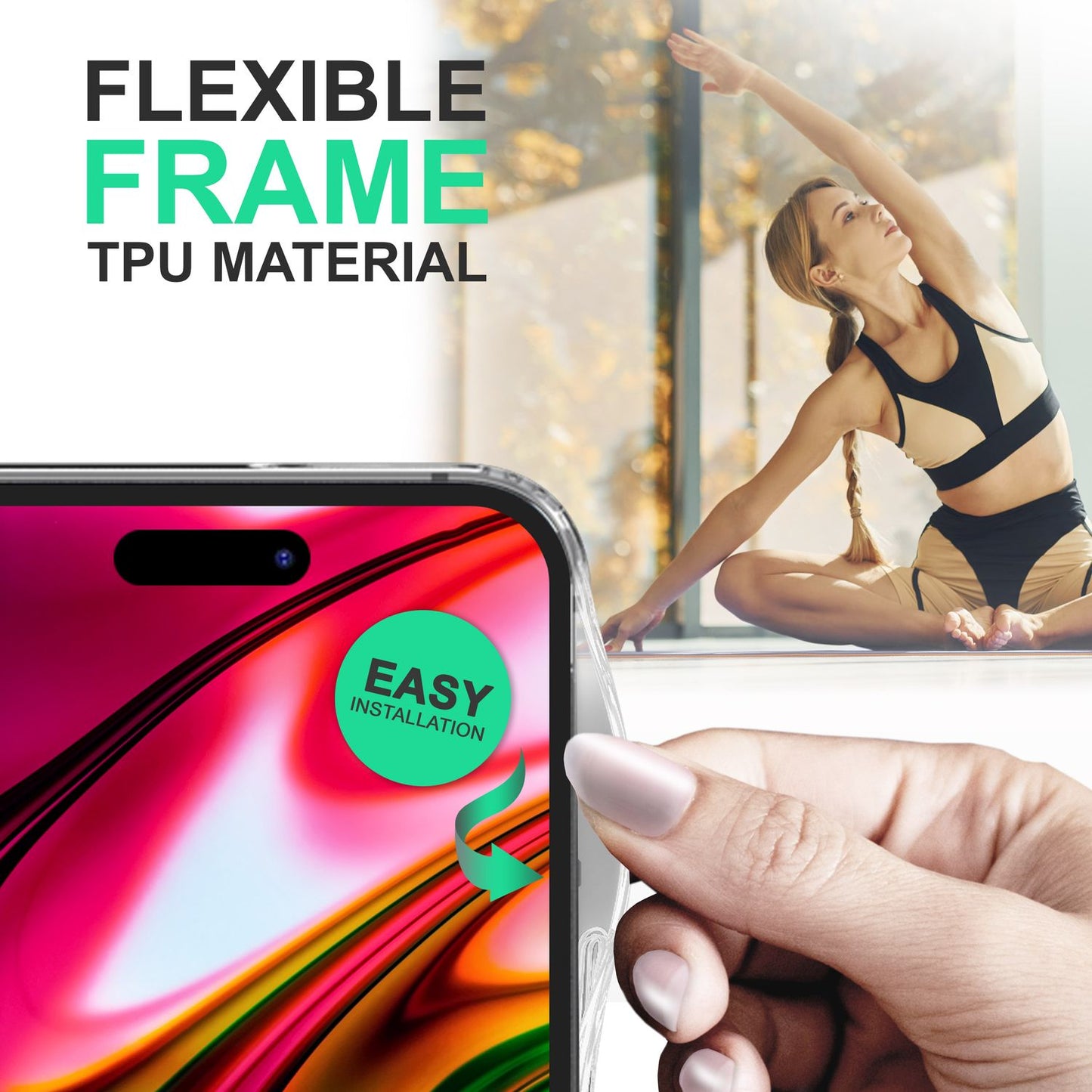 Husă NALIA Berlin Ignite Clear - Transparentă, Rezistentă la Zgârieturi, Silicon TPU Compatibilă cu 14 Pro Max