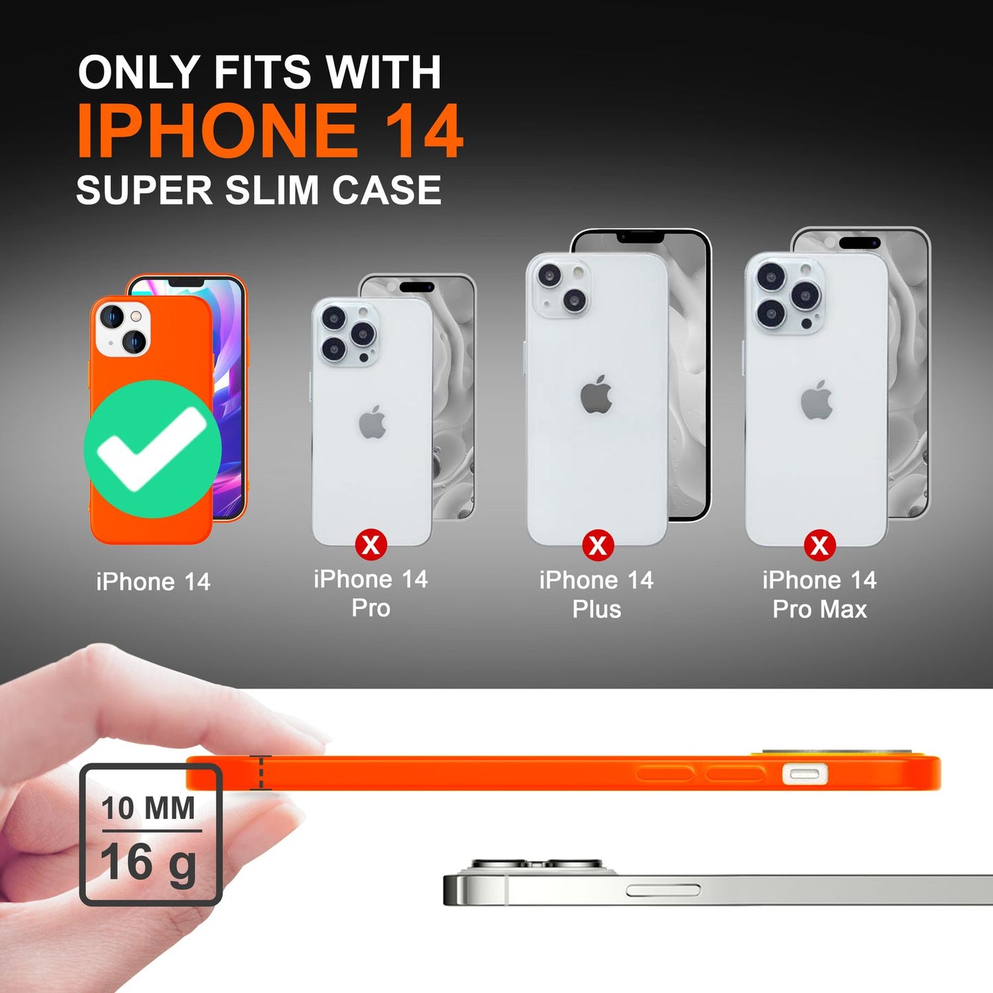 NALIA NeonShock Culori Neon Radiant - Material TPU, Potrivire perfectă pentru iPhone 14, Antiderapantă