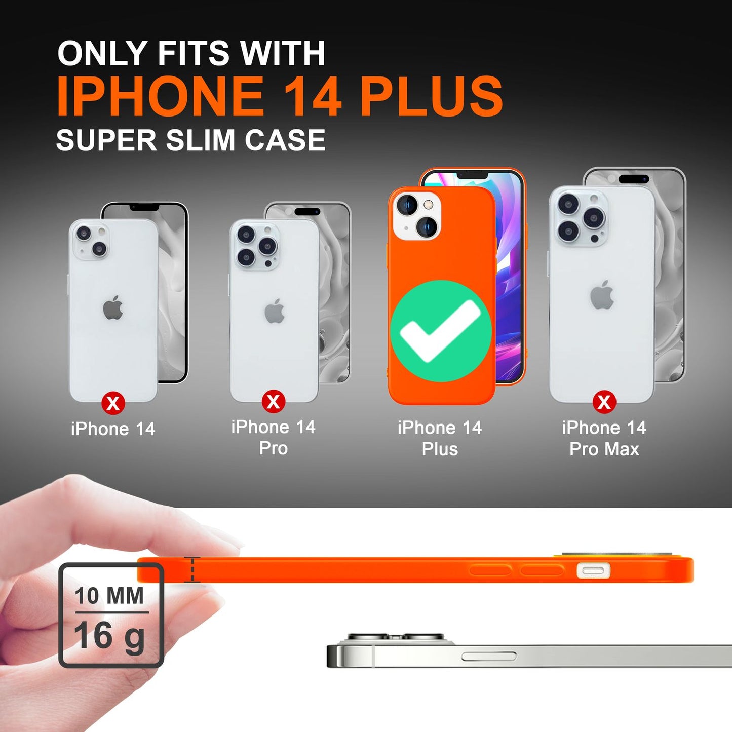 Carcasă pentru iPhone 14 Plus - Carcasă de telefon din silicon neon colorat, capac catifelat antiderapant