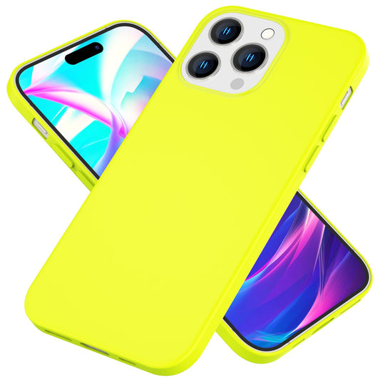 Carcasă pentru iPhone 14 Pro - Carcasă de telefon din silicon neon colorat, moale catifelată, antiderapantă