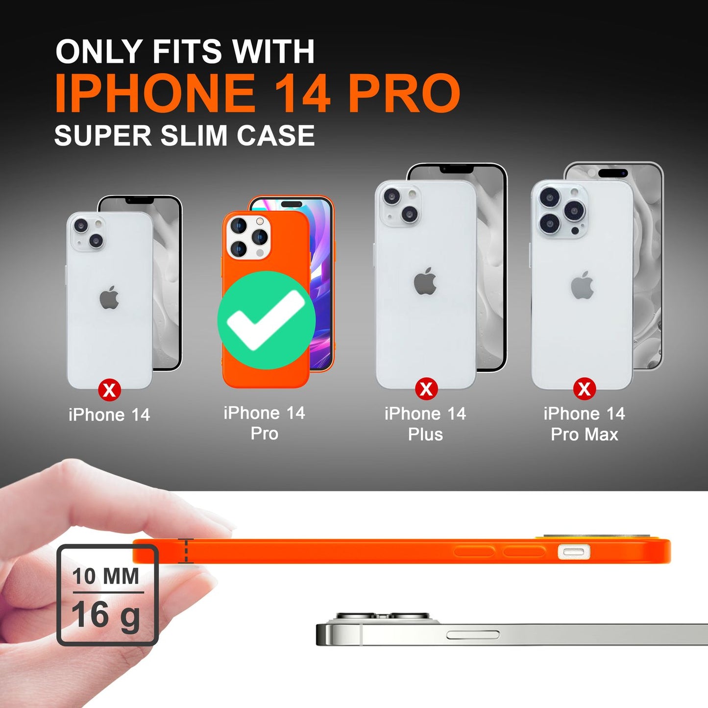 Carcasă pentru iPhone 14 Pro - Carcasă de telefon din silicon neon colorat, moale catifelată, antiderapantă