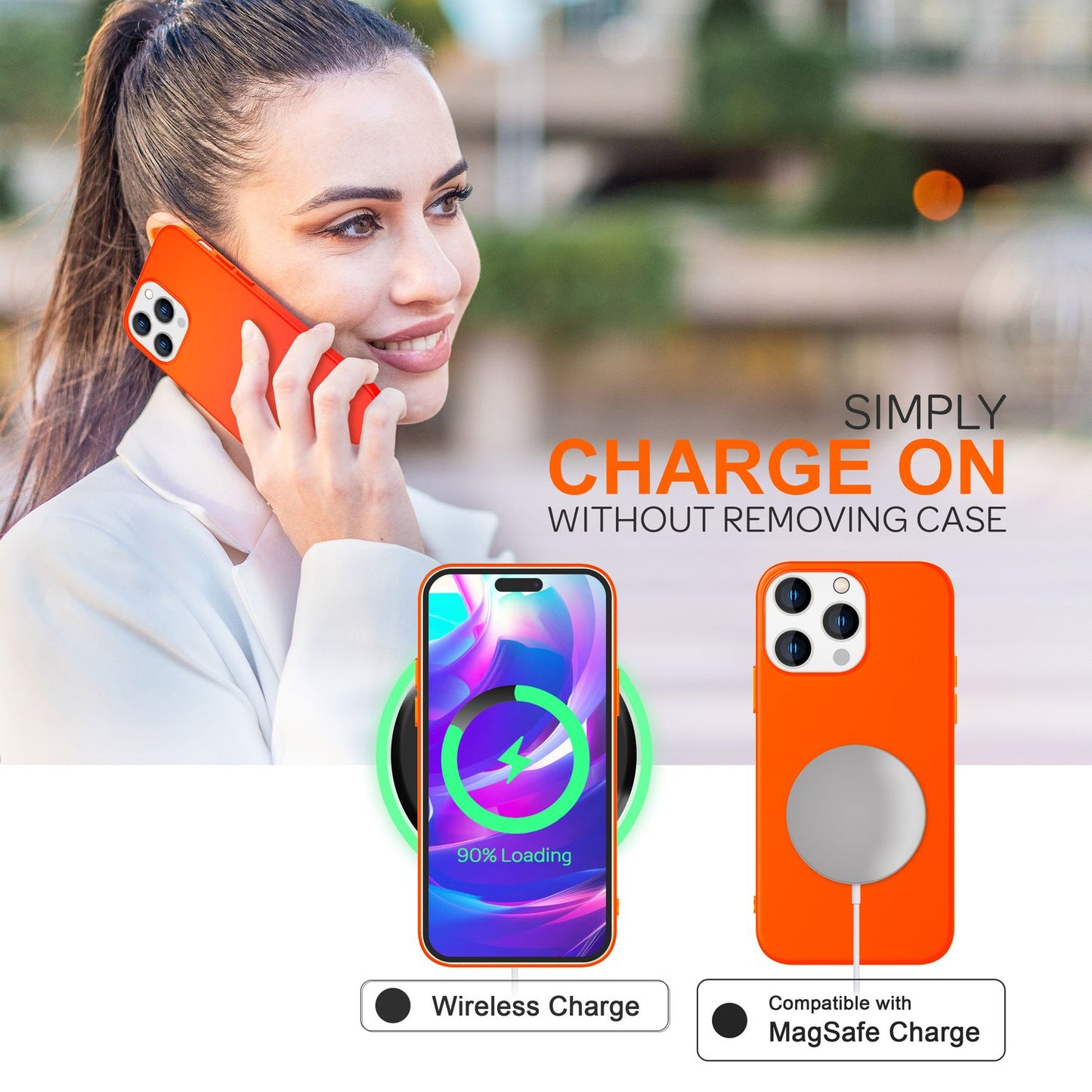 Carcasă pentru iPhone 14 Pro - Carcasă de telefon din silicon neon colorat, moale catifelată, antiderapantă