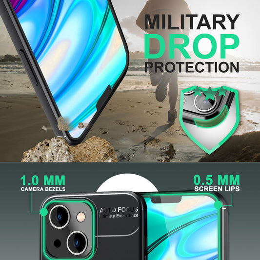 Etui NALIA Grip360 – obrotowy uchwyt pierścieniowy 360°, kompatybilny z iPhone'em 14 Plus, matowa czerń