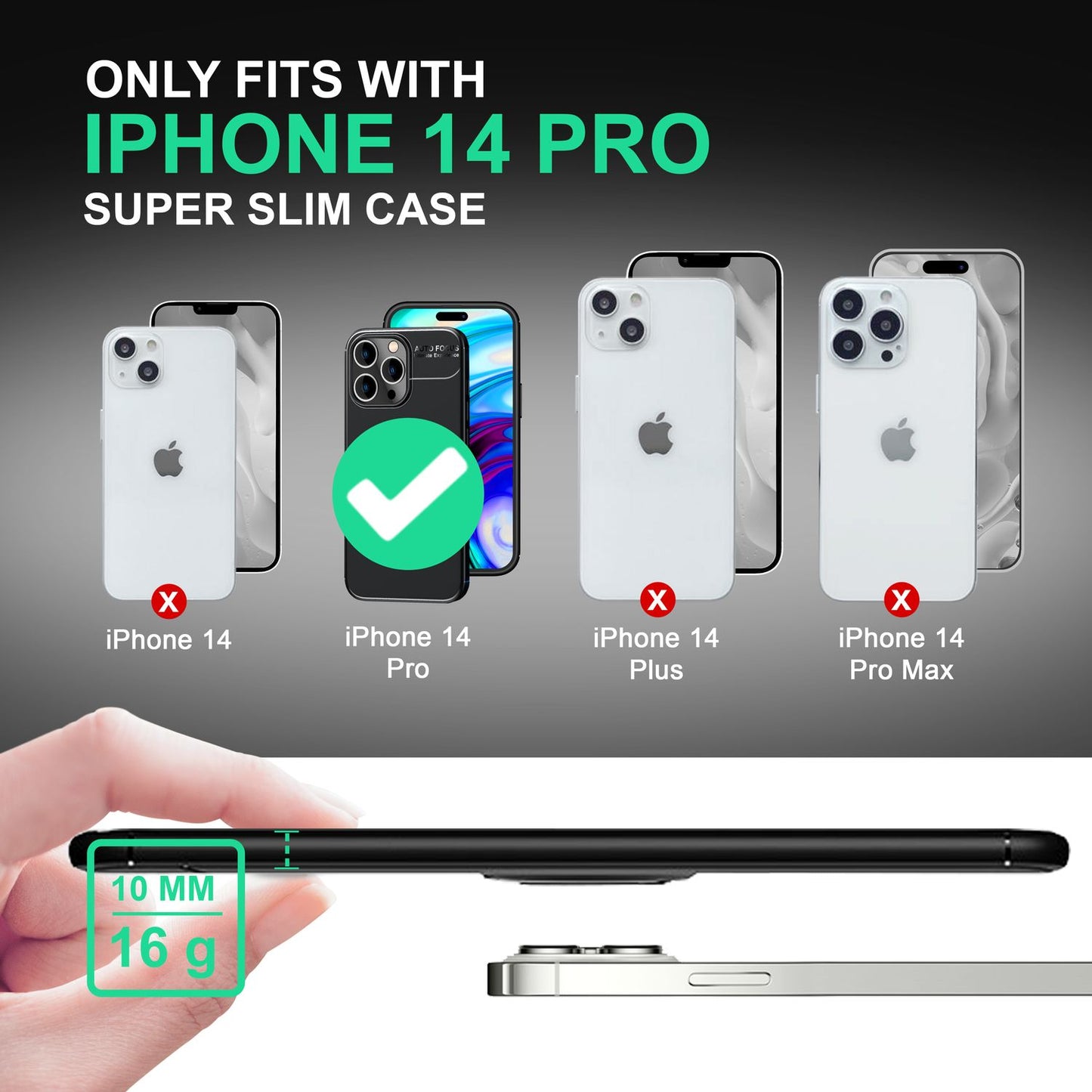 Carcasă pentru iPhone 14 Pro - Carcasă telefon cu inel negru mat și suport