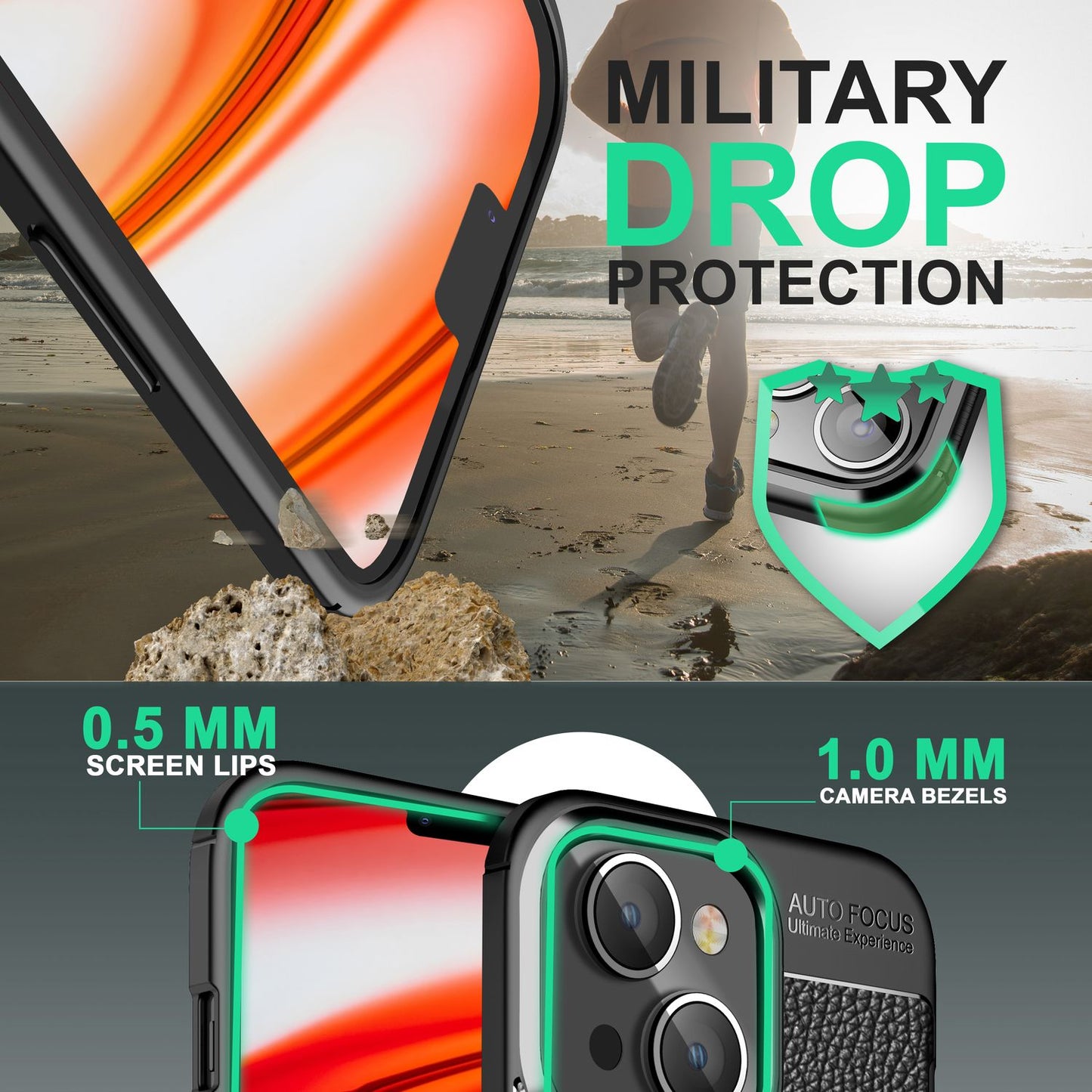 NALIA Berlin Barron Hülle Leder-Look - Kompatibilität IPhone 14, TPU Silikon, Anti-Fingerprint