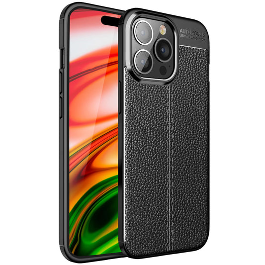 Barron Handyhülle Leder Look - TPU Silikon Anti-Fingerabdruck Kompatibel iPhone 14 Pro