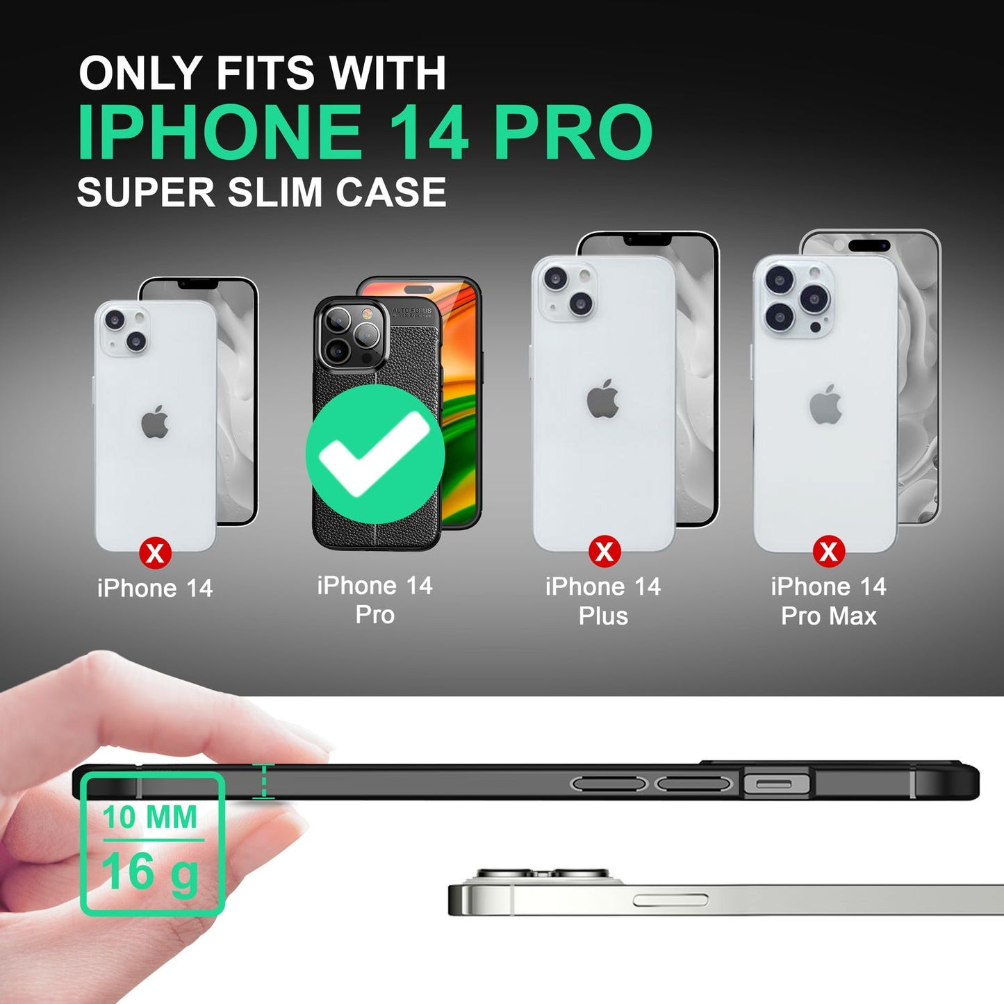 Husă de telefon Barron cu aspect de piele - silicon TPU anti-amprentă compatibilă cu iPhone 14 Pro