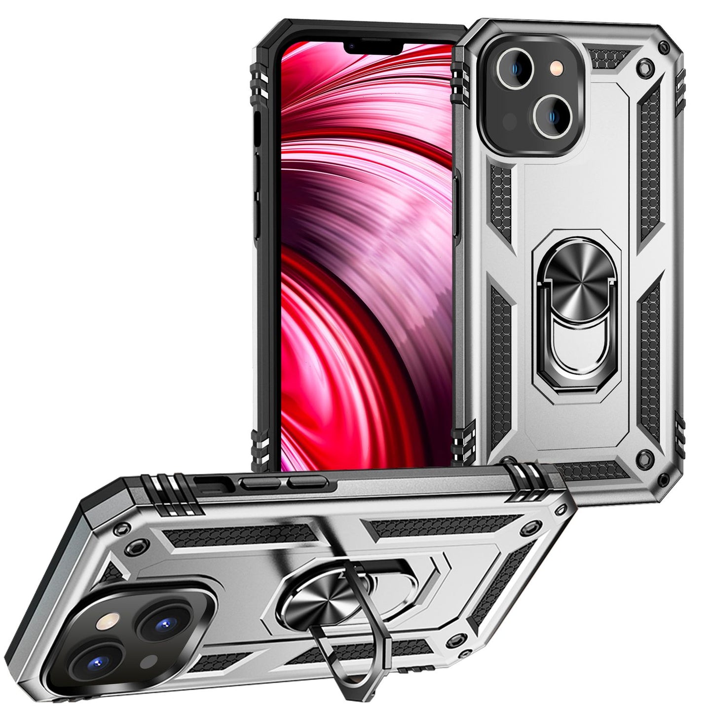 Etui RingDefend na iPhone'a 14, odporne na wstrząsy, odporne na warunki atmosferyczne, wytrzymałe, wojskowe – kompaktowy rozmiar, lekkie, z hybrydowego materiału