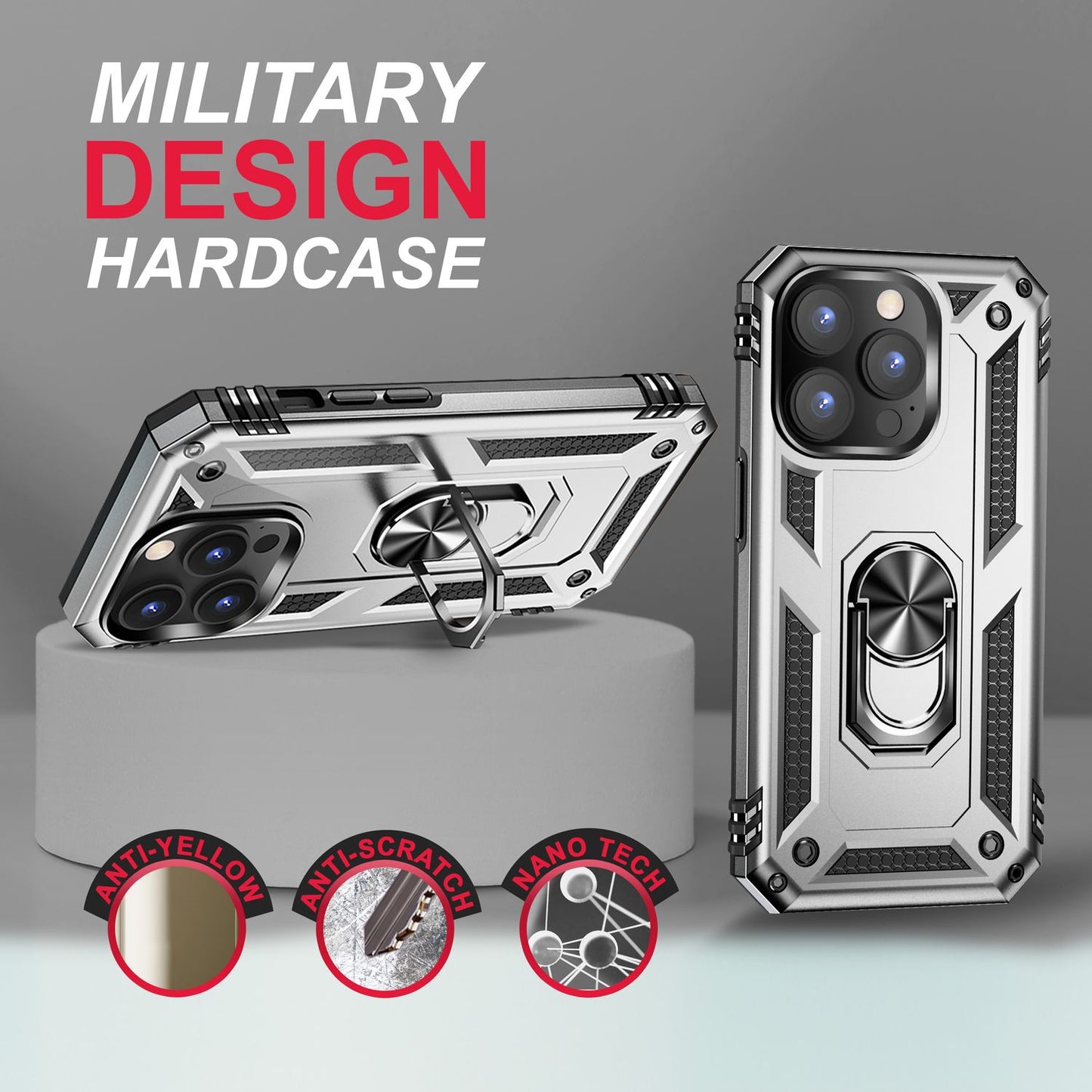 Ring Hülle für iPhone 14 Pro - Military Schutz Stoßfest Outdoor Hard Case Cover