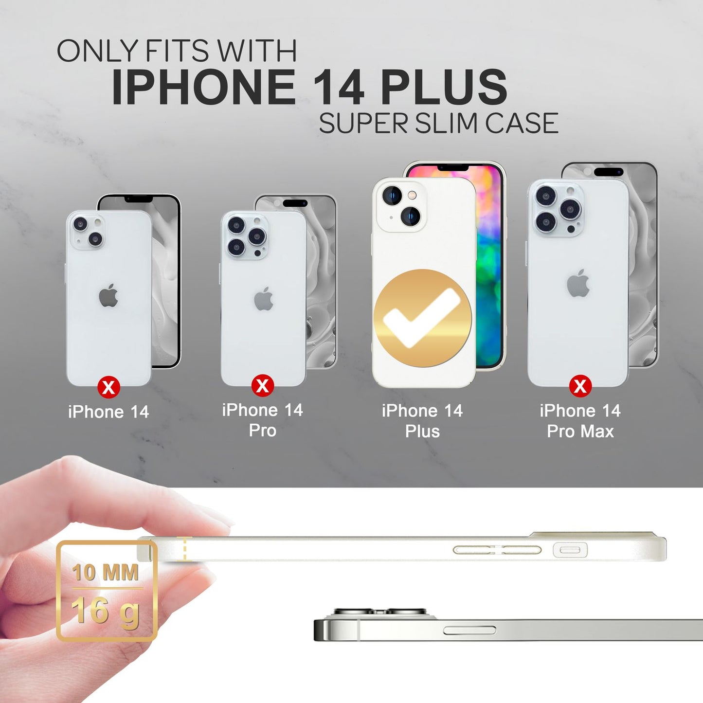 Dünnes Hardcase für iPhone 14 Plus, Schutz Hülle 0,5mm Slim Handy Cover Mattiert
