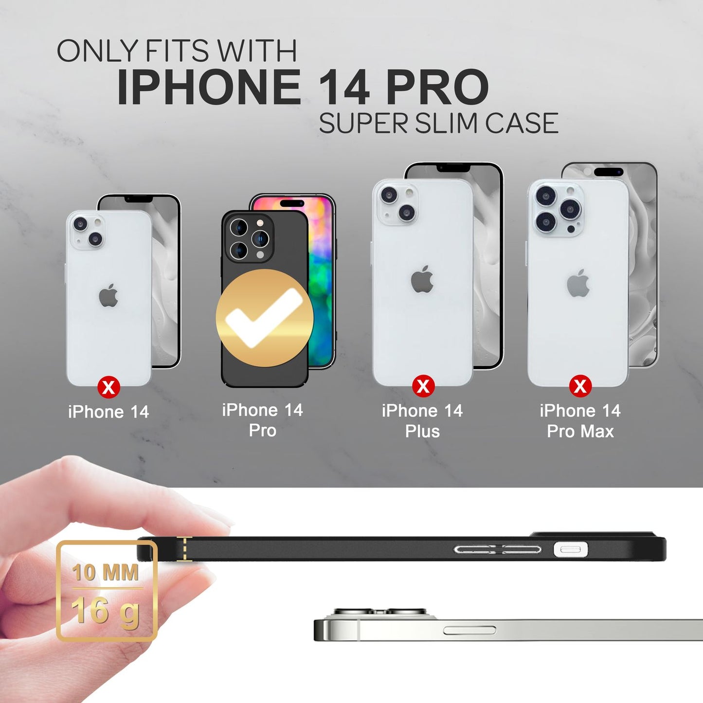 Etui NALIA Berlin PureFit Slim Hard Case – grubość 0,5 mm; matowe wykończenie; idealnie dopasowane do iPhone'a 14 Pro