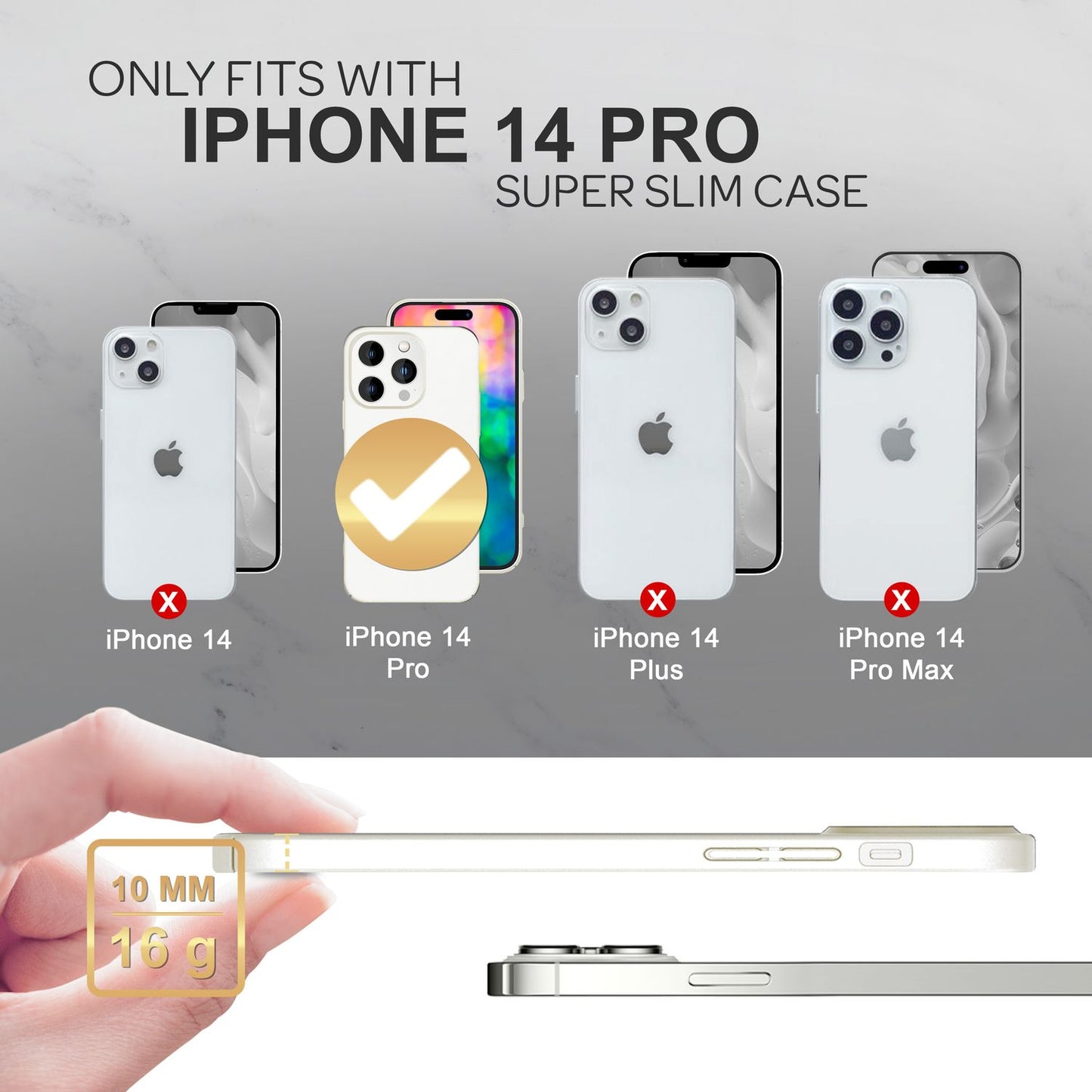 Etui NALIA Berlin PureFit Slim Hard Case – grubość 0,5 mm; matowe wykończenie; idealnie dopasowane do iPhone'a 14 Pro