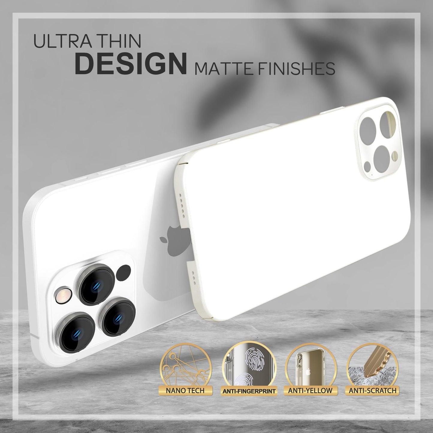 Dünnes Hardcase für iPhone 14 Pro Max, Schutz Hülle 0,5mm Slim Handy Cover Matt