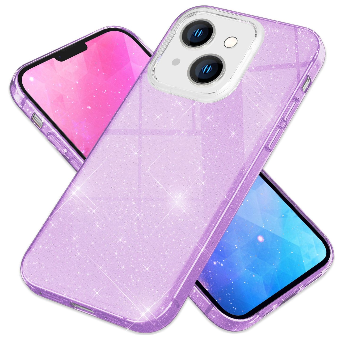 Hülle für iPhone 14 Plus - Glitzer Cover Hybrid Silikon Handyhülle Glitter Case