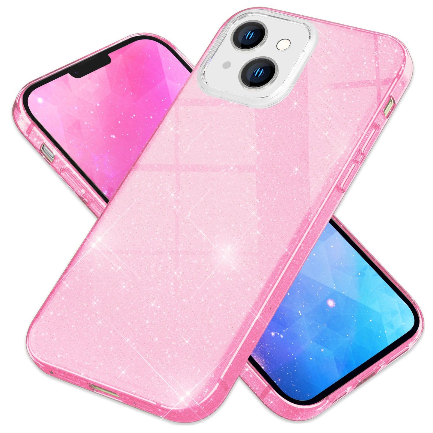 Hülle für iPhone 14 Plus - Glitzer Cover Hybrid Silikon Handyhülle Glitter Case