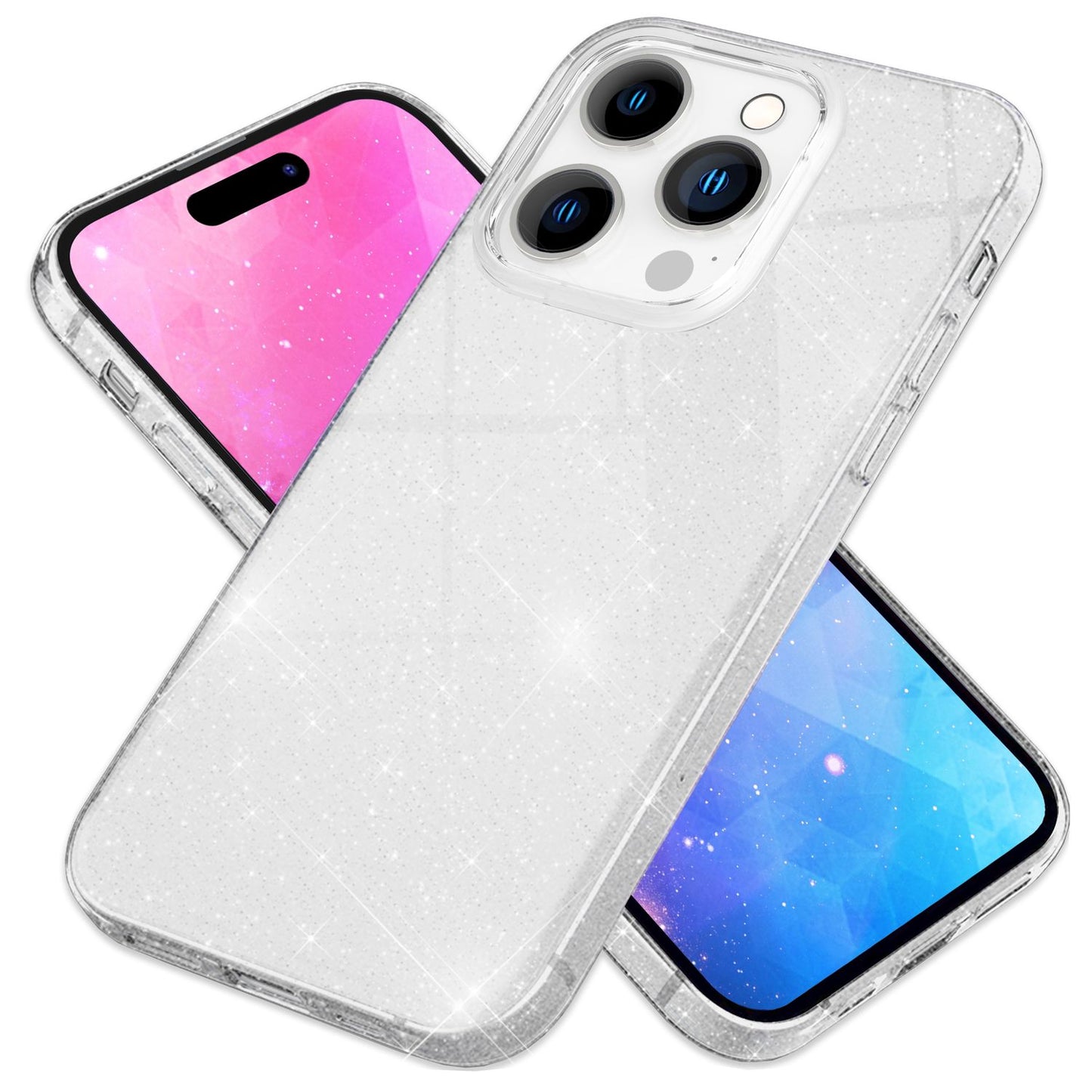 Hülle für iPhone 14 Pro - Glitzer Cover Bling Silikon Handyhülle Glitter Case