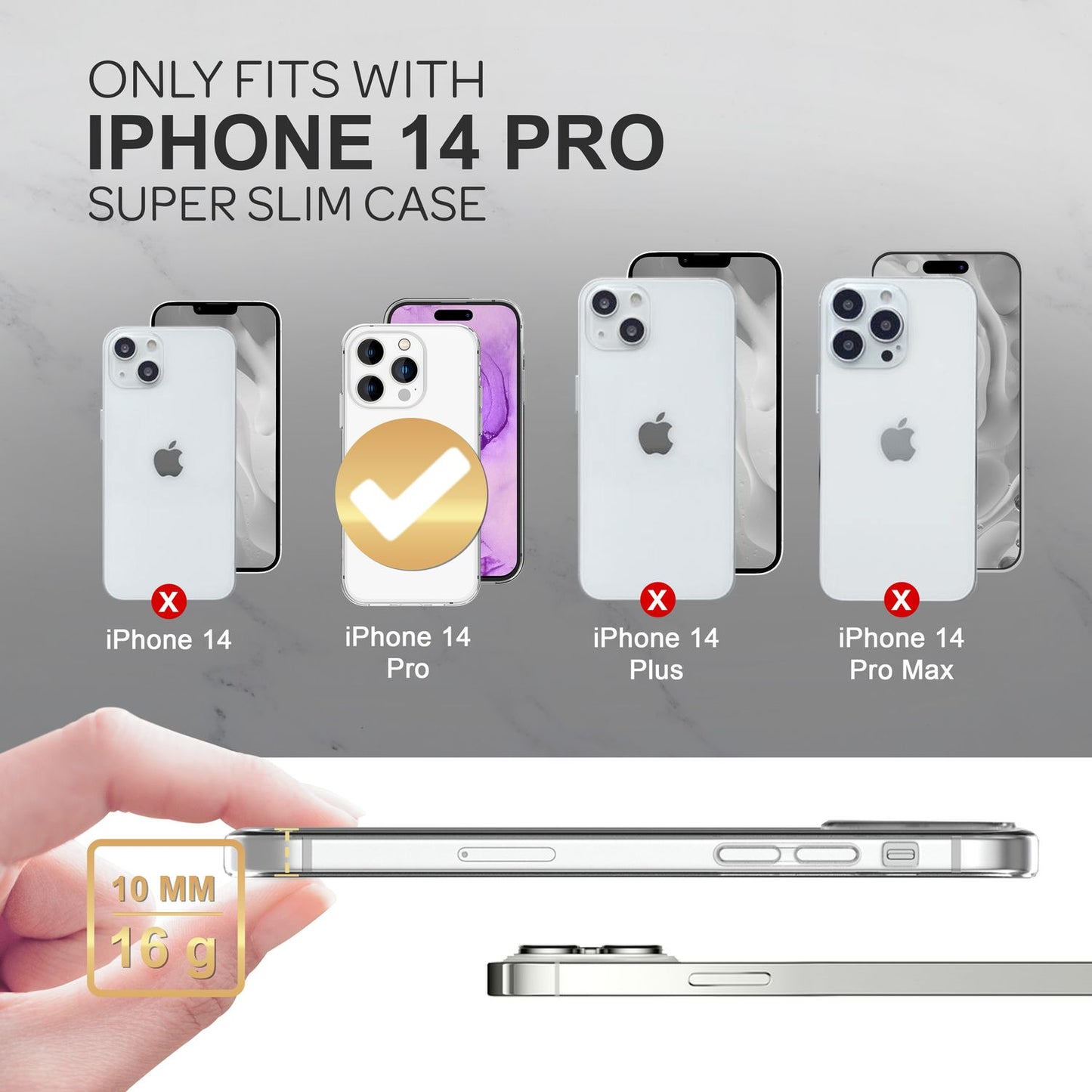 360° Hülle für iPhone 14 Pro - Klar Transparent Full Cover Case Display Schutz