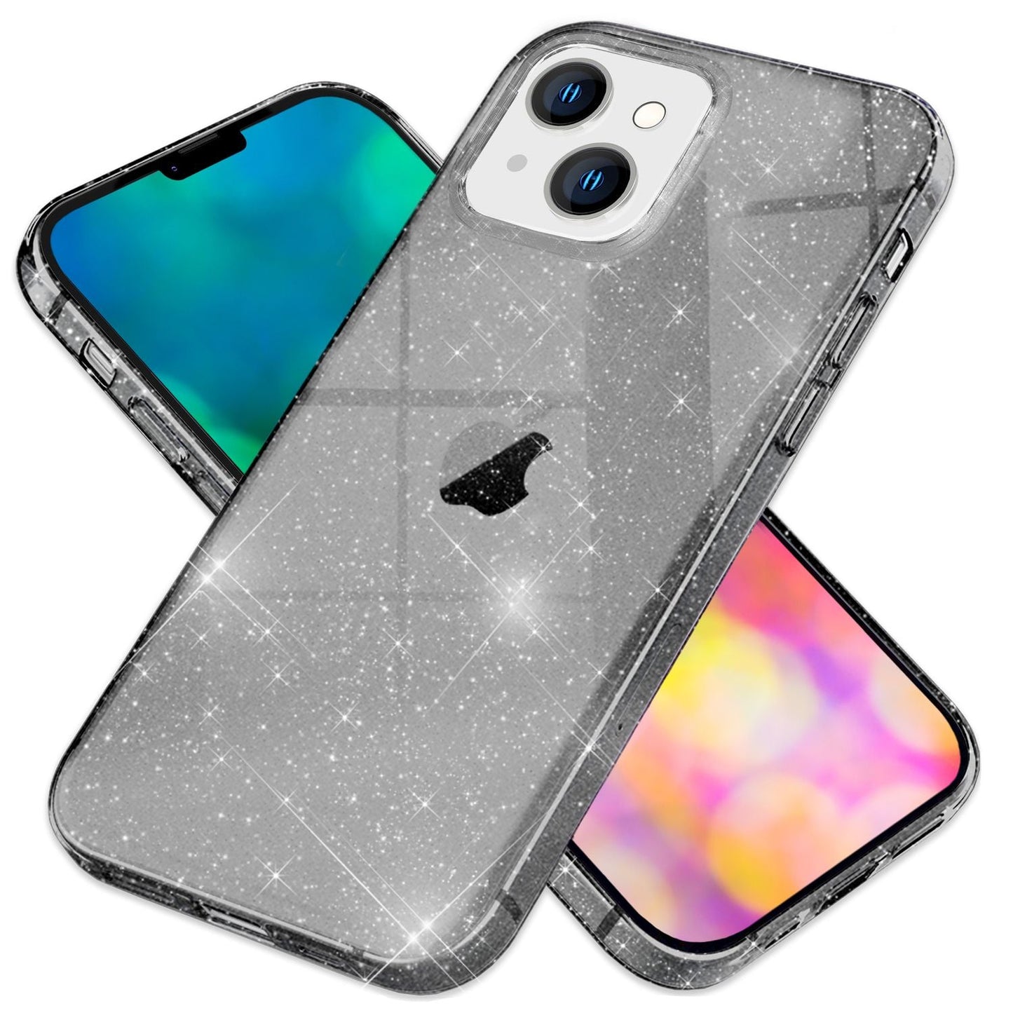 Husa NALIA Berlin Dazzlin cu sclipici - Design transparent strălucitor pentru iPhone 14 Plus Slim