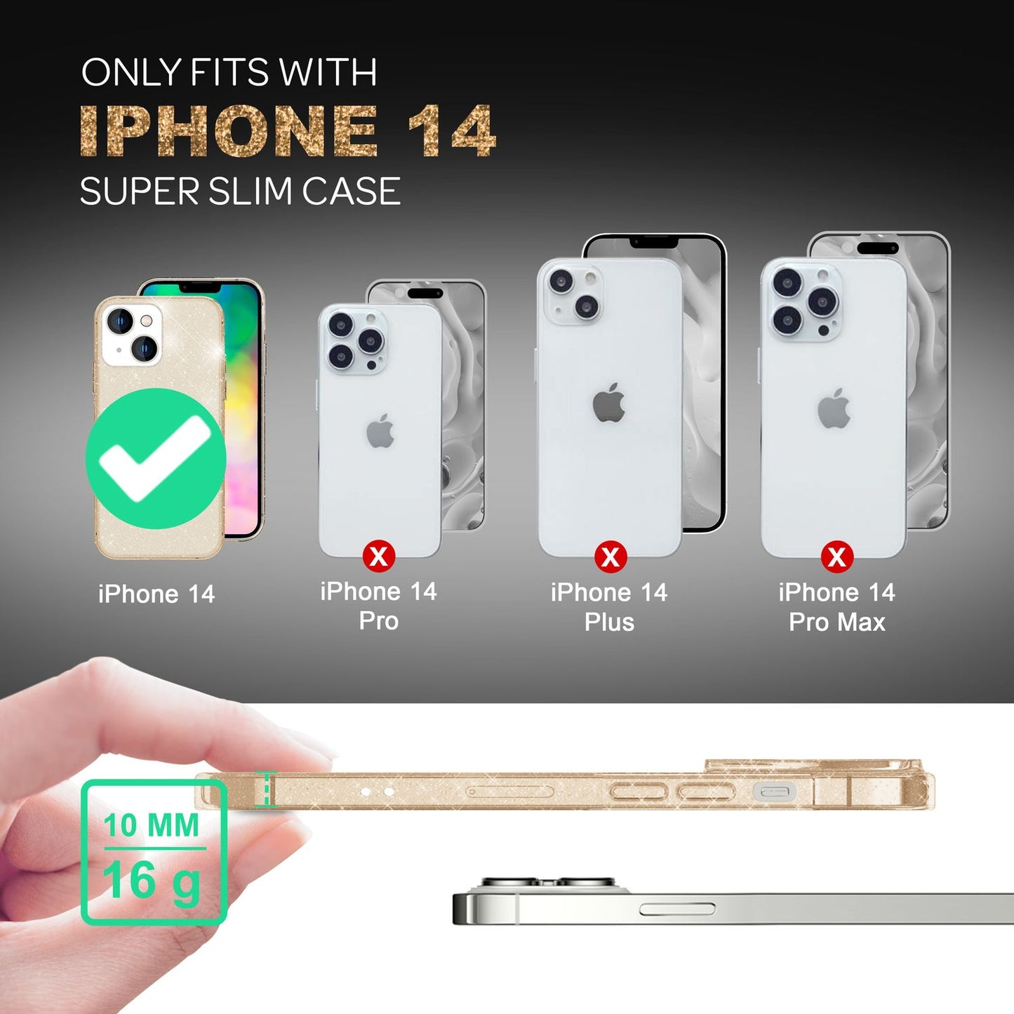 Husa NALIA Berlin Dazzlin cu sclipici - Design transparent strălucitor pentru iPhone 14 Plus Slim