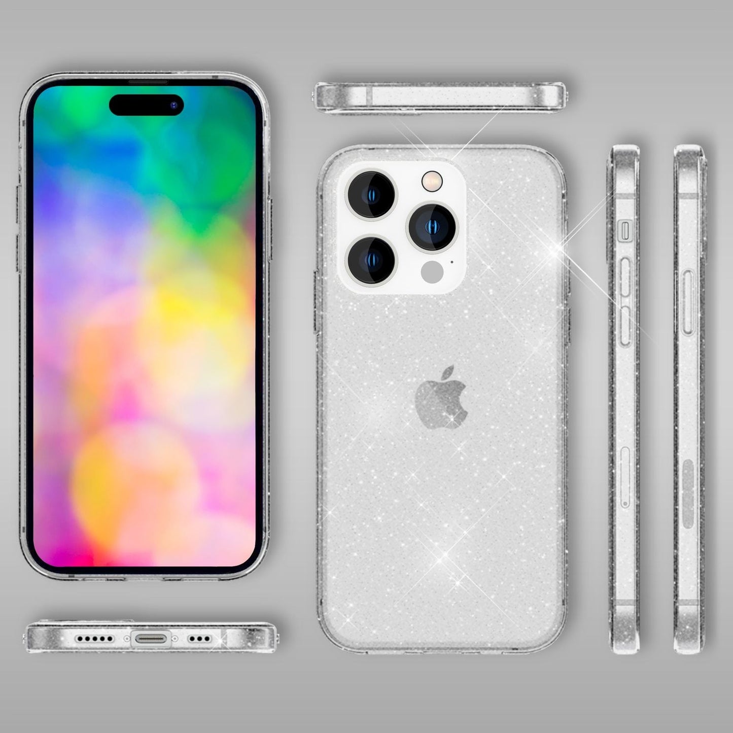 Husă pentru iPhone 14 Pro Max - Husă de telefon cu sclipici, Husă transparentă cu sclipici