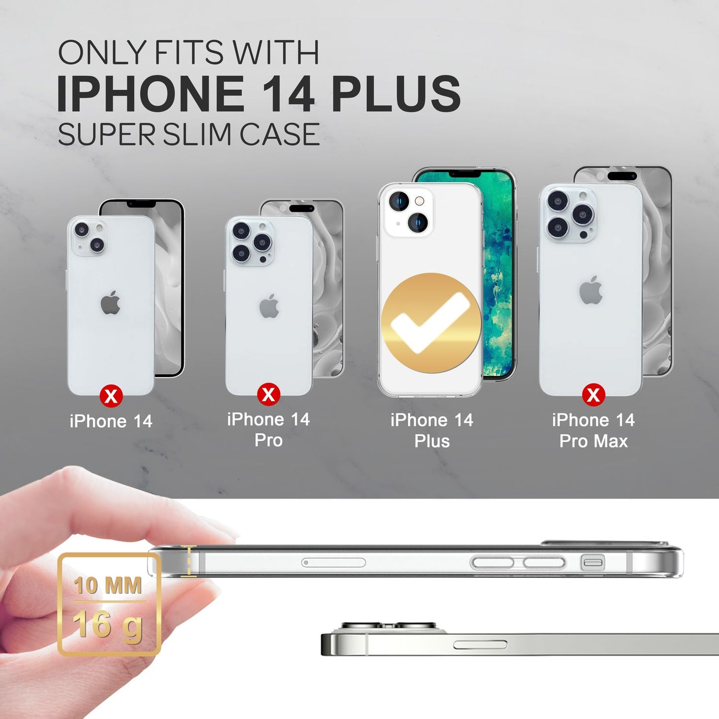 Hülle für iPhone 14 Plus - Klar Durchsichtig Anti-Gelb Clear Case TPU Handyhülle