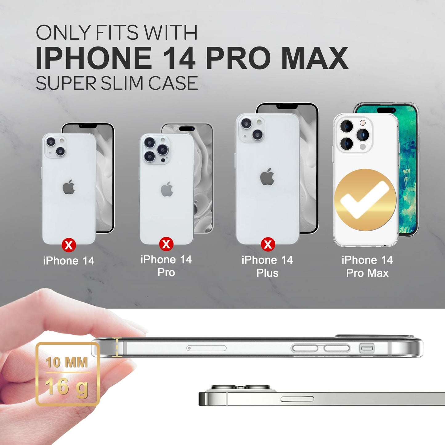 Carcasă pentru iPhone 14 Pro Max - Carcasă transparentă anti-îngălbenire