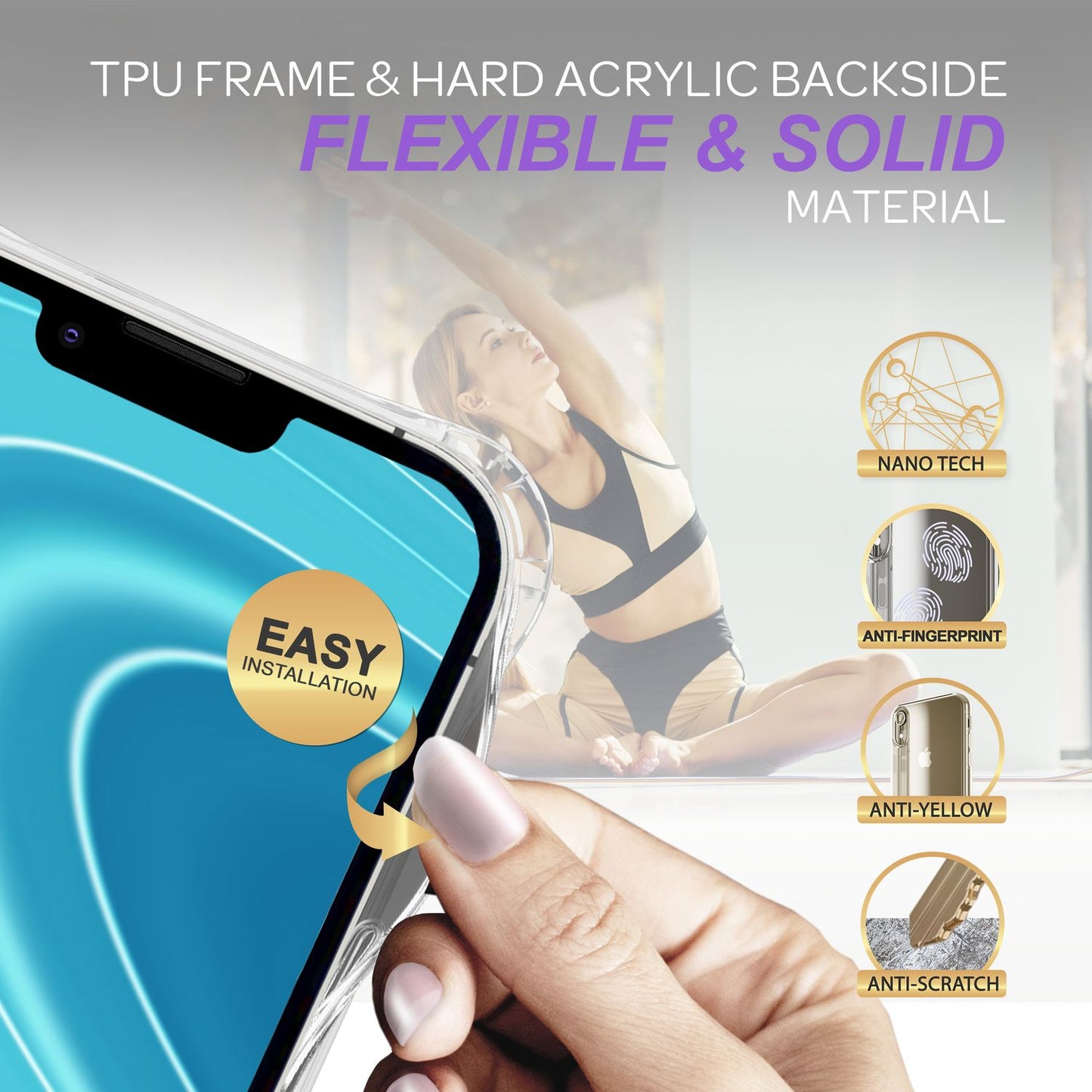 Husă iPhone 14 cu lanț - Husă transparentă de telefon cu curea de șnur pentru purtare în jurul gâtului