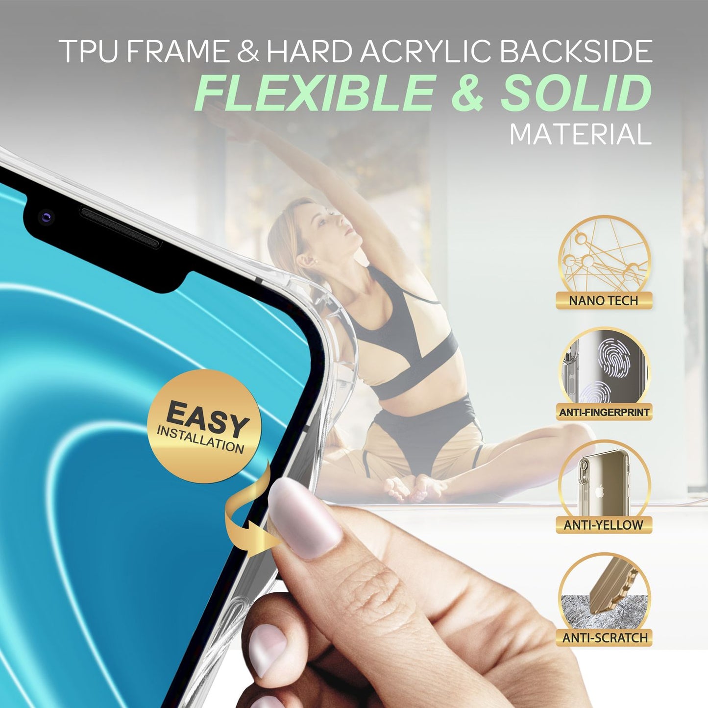 Husă iPhone 14 cu lanț - Husă transparentă de telefon cu curea de șnur pentru purtare în jurul gâtului