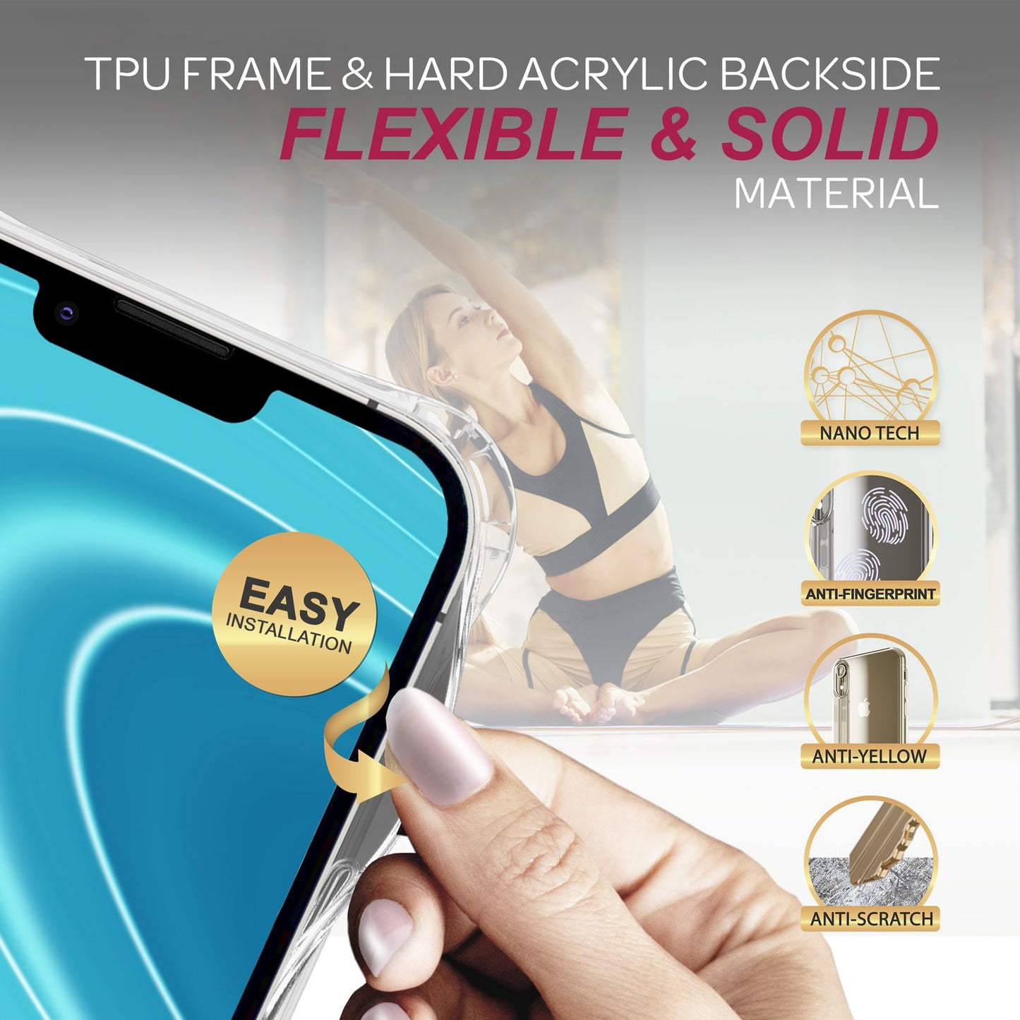 Husă iPhone 14 cu lanț - Husă transparentă de telefon cu curea de șnur pentru purtare în jurul gâtului