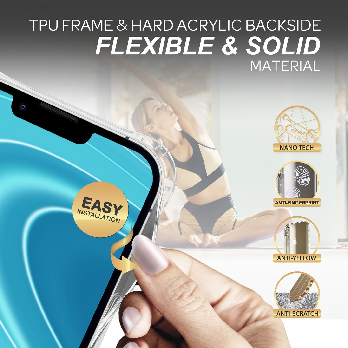 Husă iPhone 14 cu lanț - Husă transparentă de telefon cu curea de șnur pentru purtare în jurul gâtului