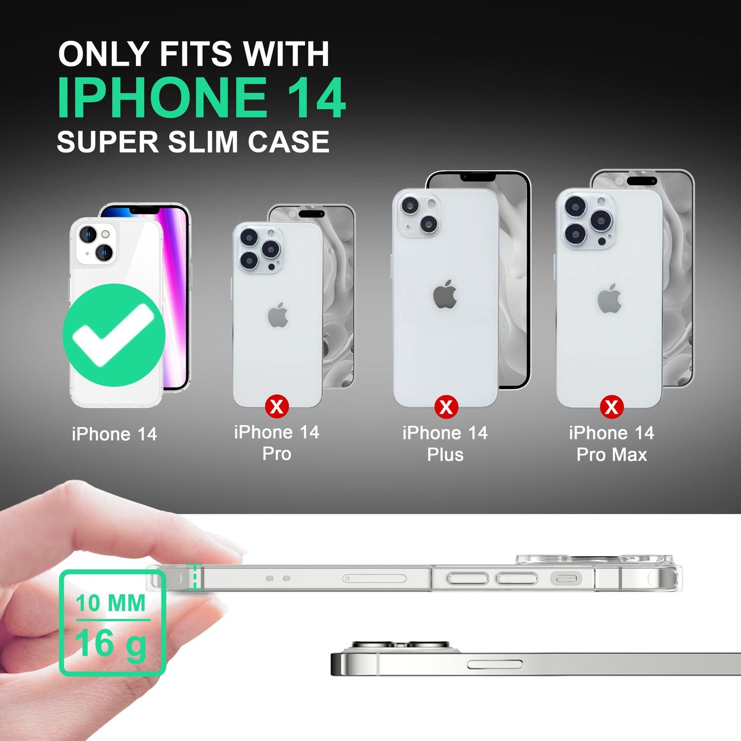 Klare Hülle für iPhone 14 - Transparent Kratzfest Anti-Gelb Clear Acryl Cover