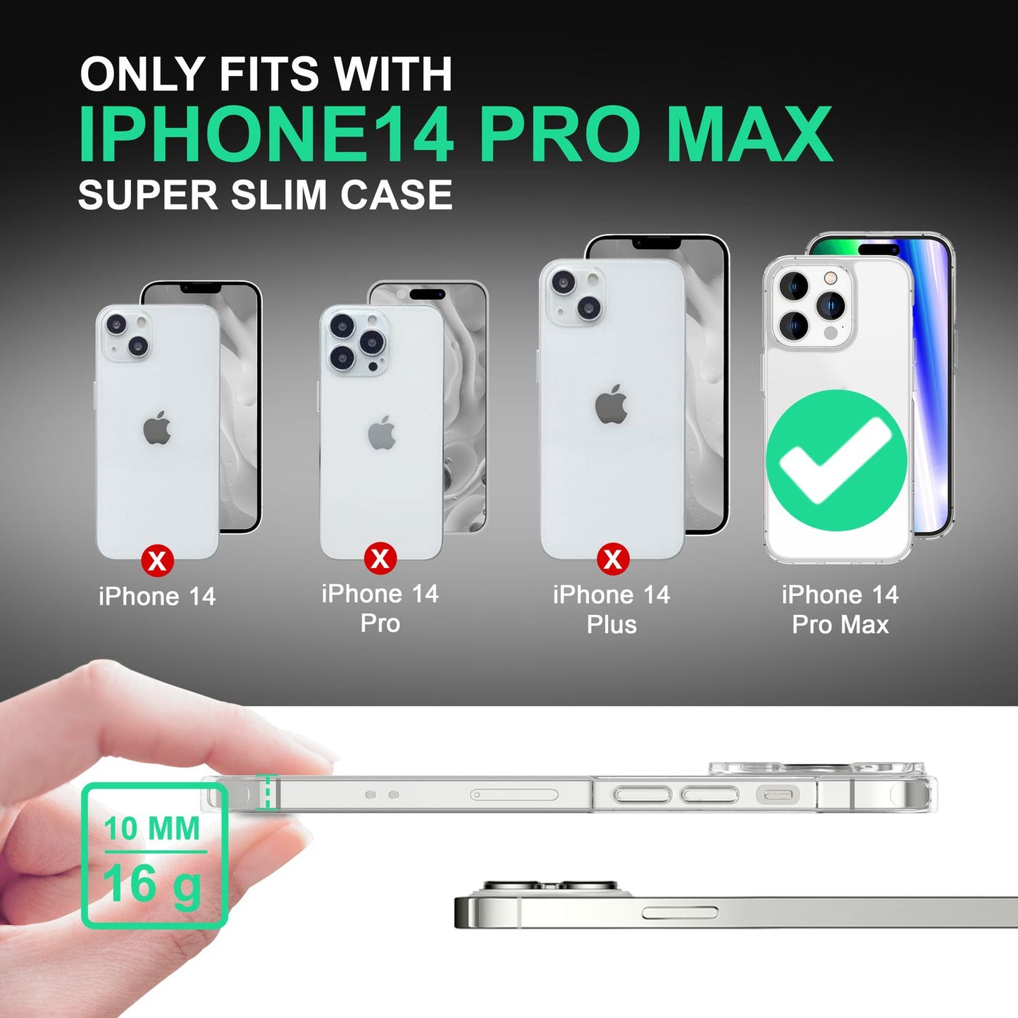 NALIA Nyte Matt Translucent - Dimensiunea iPhone 14 Pro Max, Acrilic