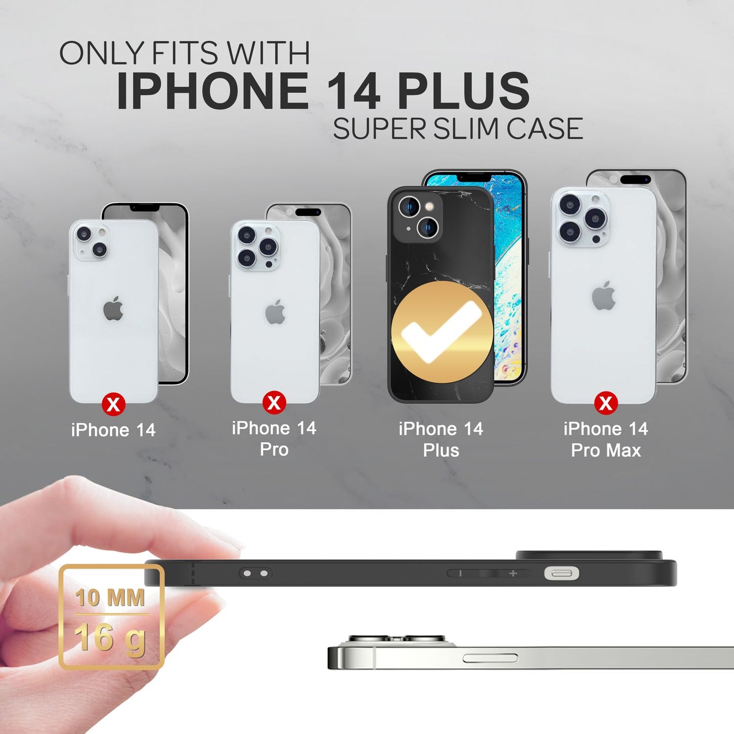 Glas Hülle für iPhone 14 Plus, Marmor Look Hardcase Silikon Rahmen Handy Cover