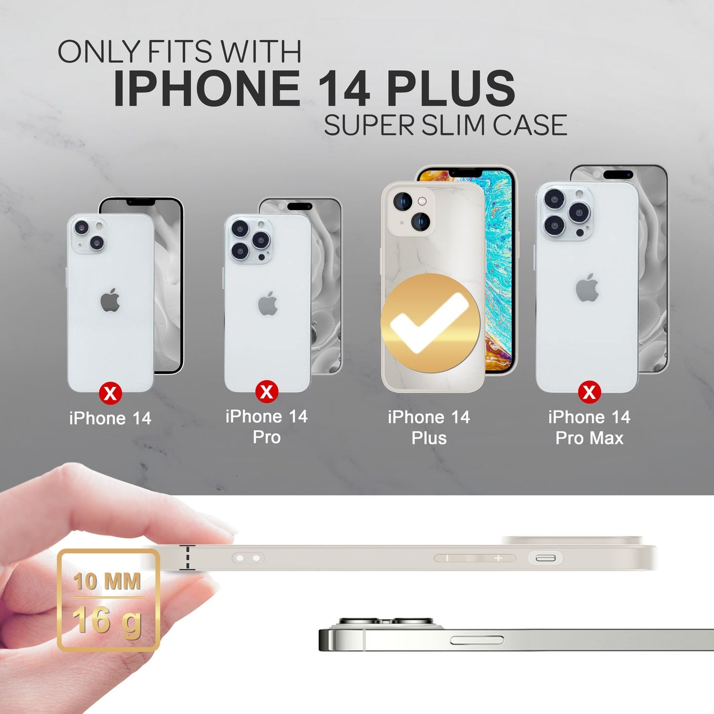 Glas Hülle für iPhone 14 Plus, Marmor Look Hardcase Silikon Rahmen Handy Cover