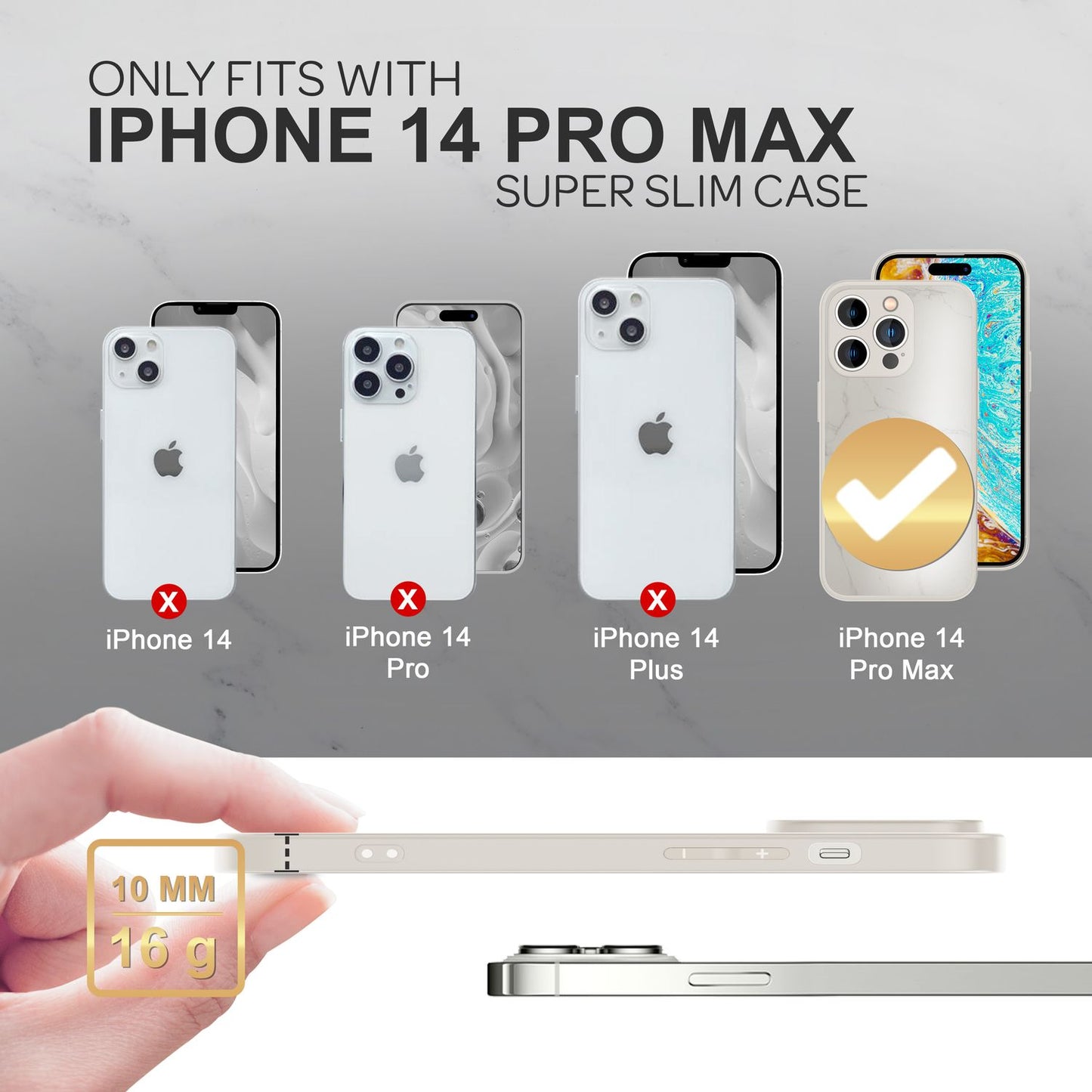 Glas Hülle für iPhone 14 Pro Max, Marmor Look Hardcase Silikon Rand Handy Cover