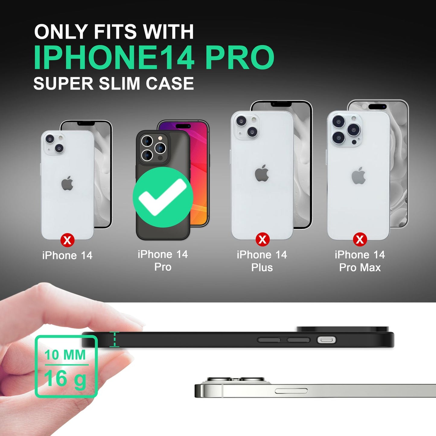 Hybrid Hülle für iPhone 14 Pro - Matt Durchscheinend Hard Cover Silikon Rahmen