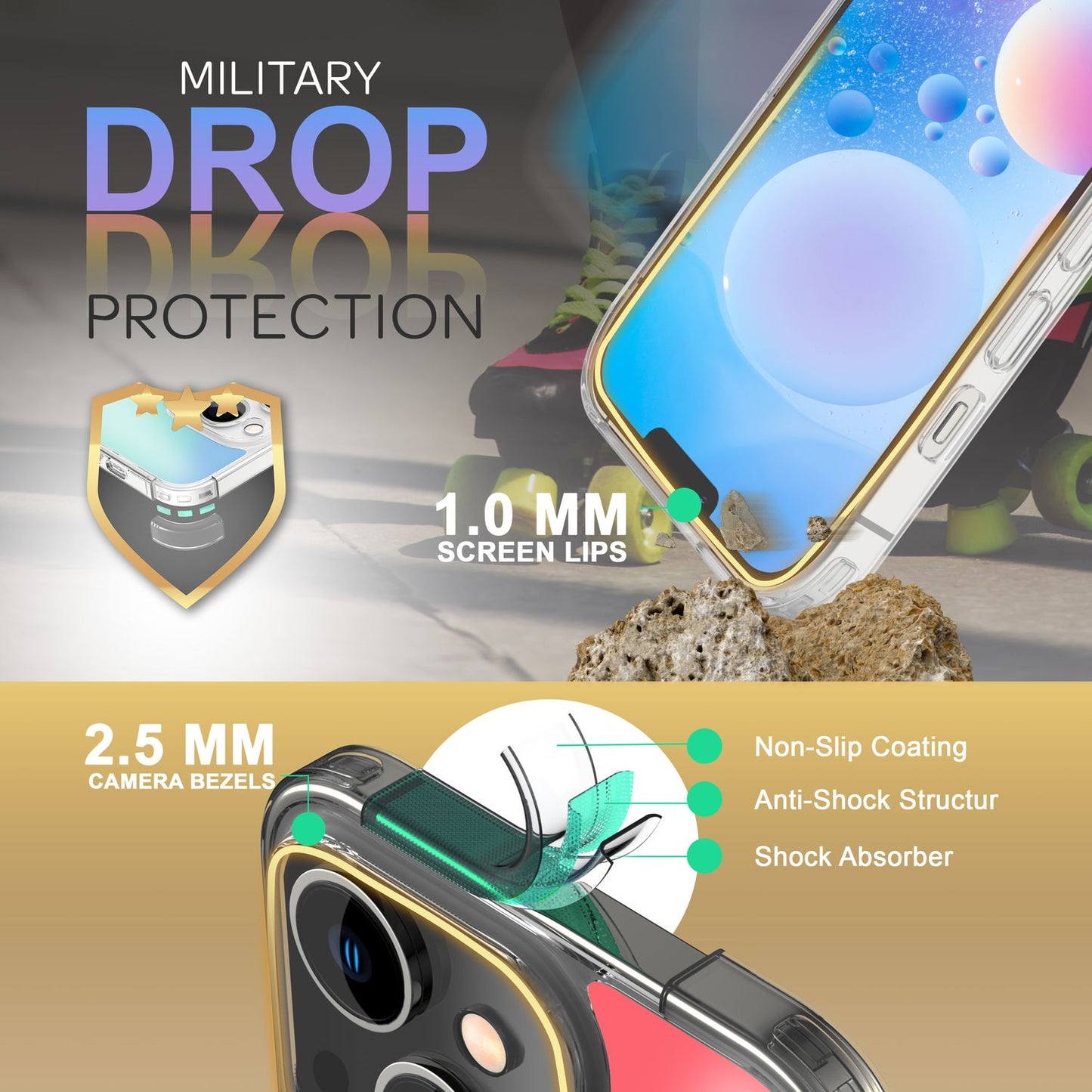 Für iPhone 14 Plus Hülle Farbwechsel Durchscheinend Bunt Handyhülle Schutzhülle