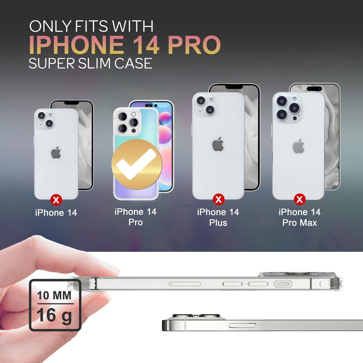 Farbwechsel Hülle für iPhone 14 Pro - Durchscheinend Farbspiel Kratzfest Robust