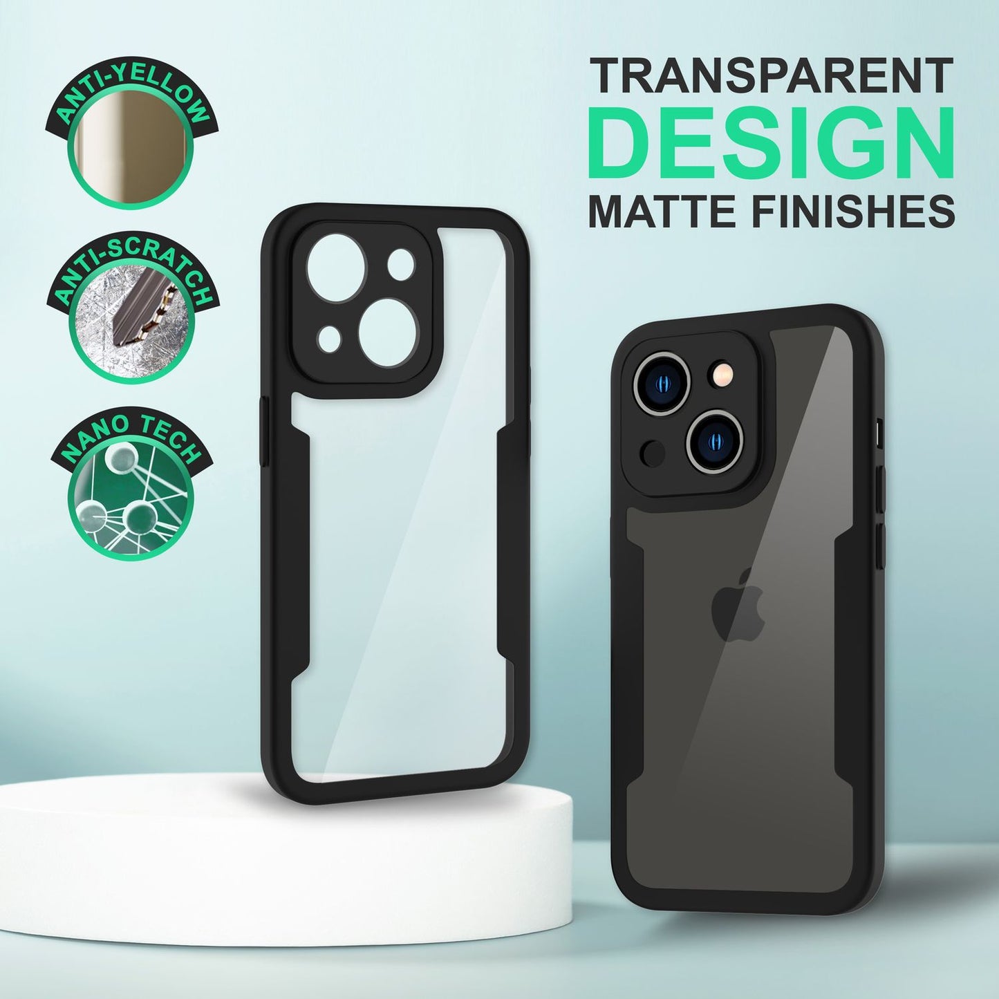 NALIA Berlin 360 Grad Hülle Klar - Transparente Front Rückseite, Kompatibel iPhone 14, Acryl Rückschutz